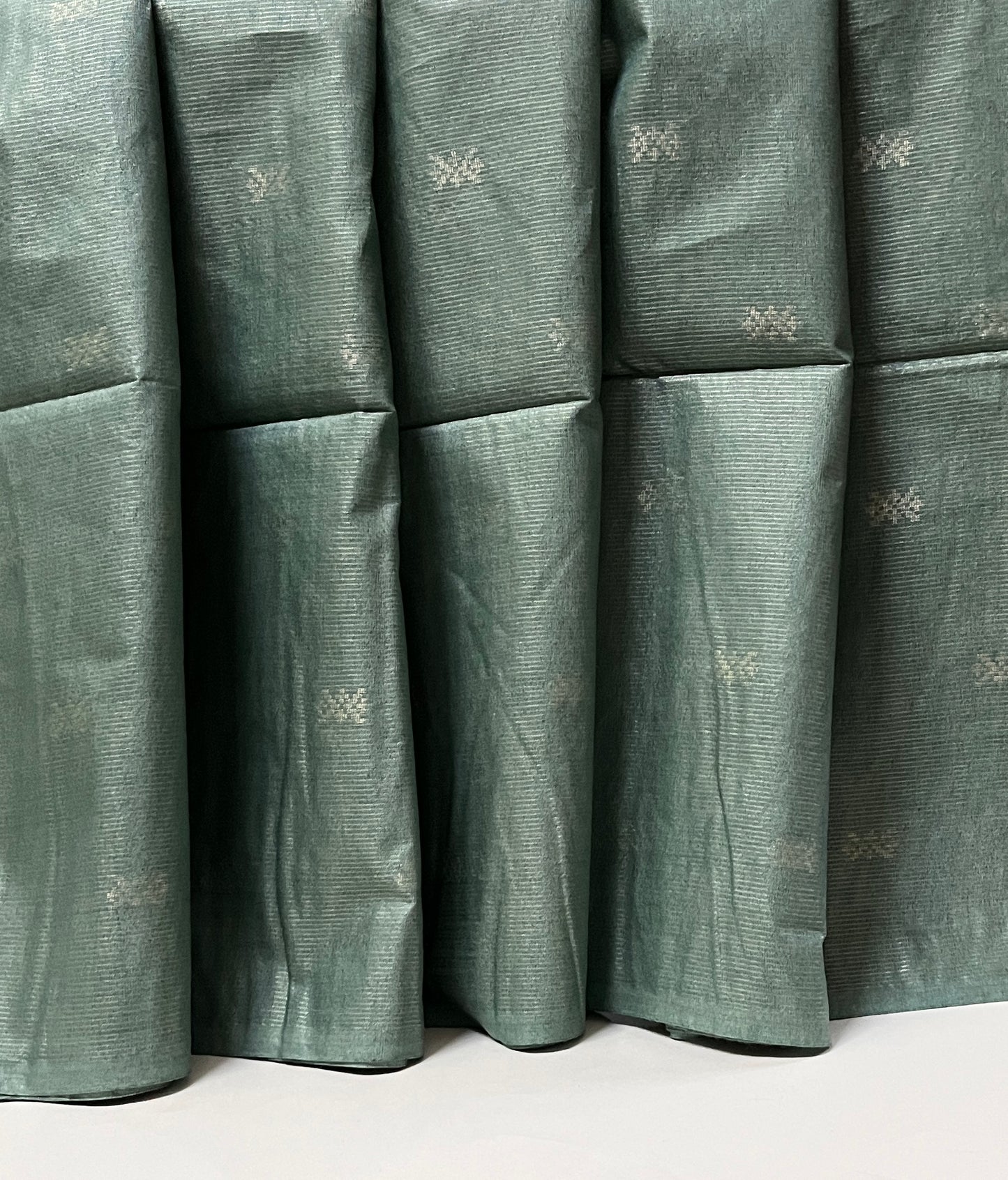 Ks 226 - Sage Green Minimal Weave Saree
