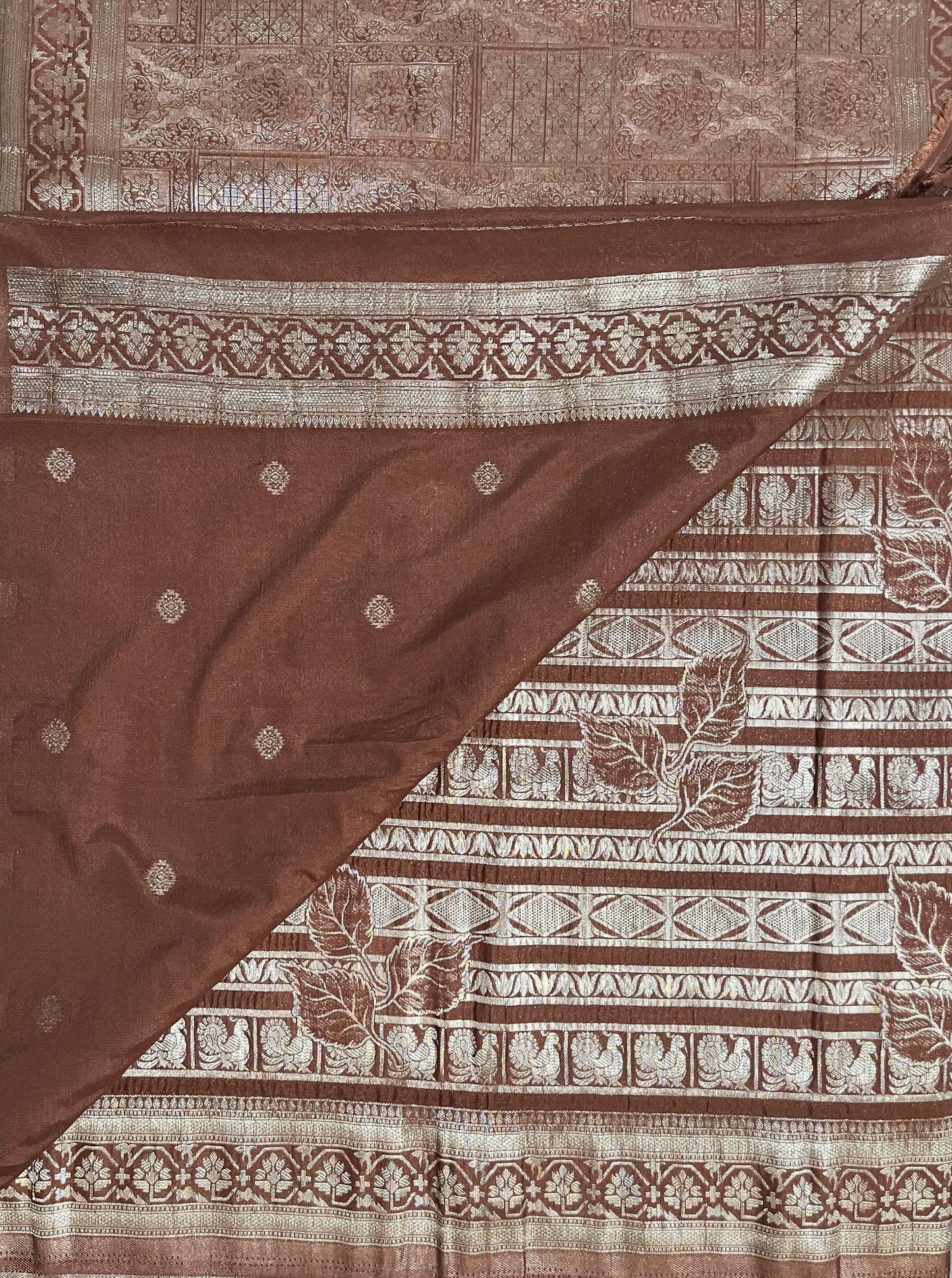 Ks 224 - Copper Brown Zari Woven Saree