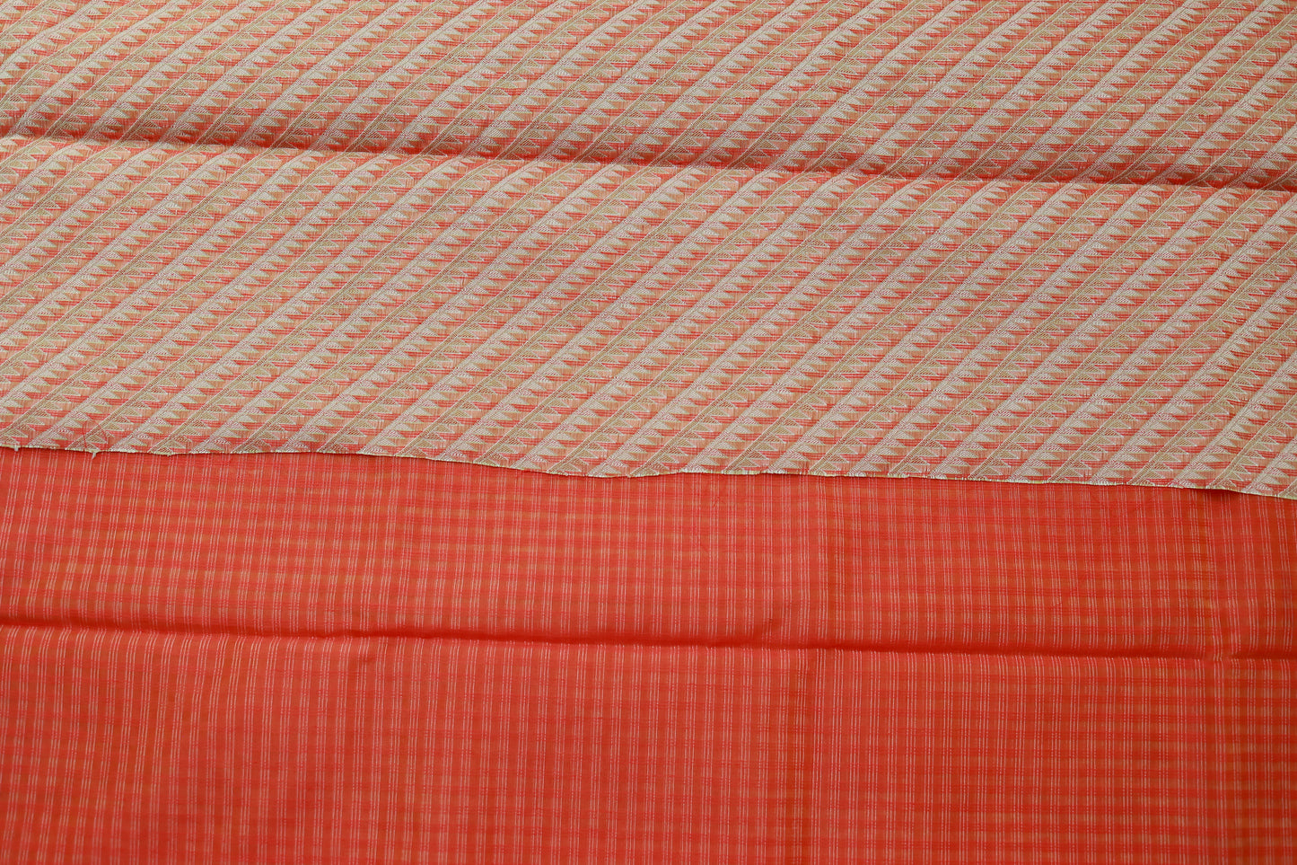 KS96 - Rust red handwoven cotton saree