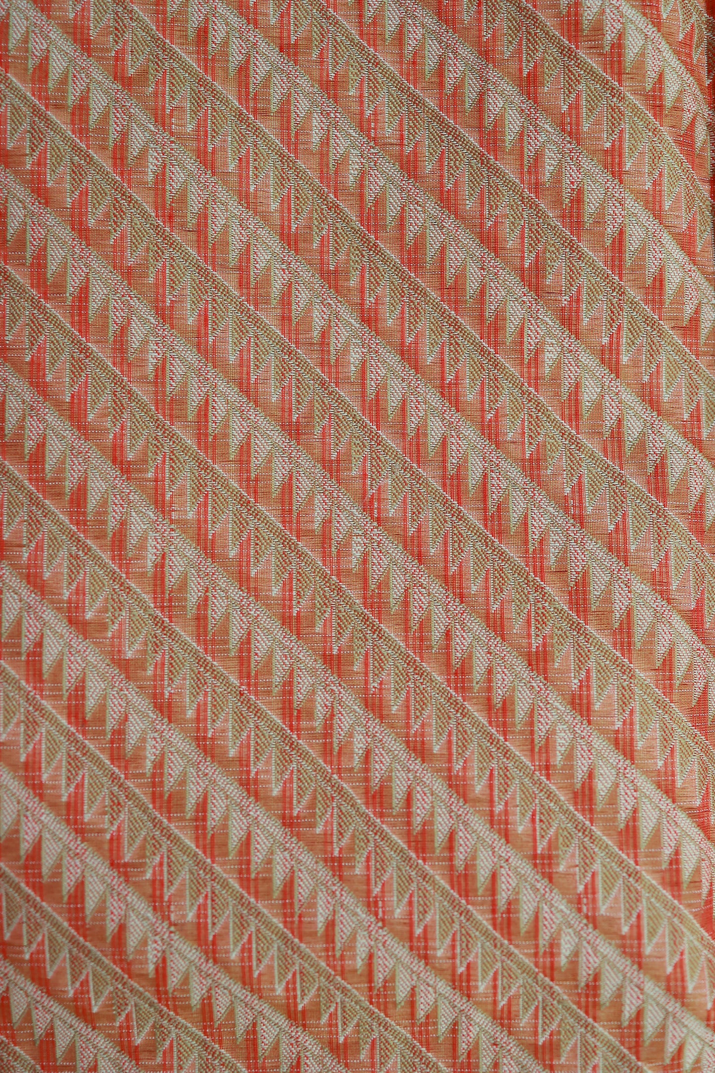 KS96 - Rust red handwoven cotton saree