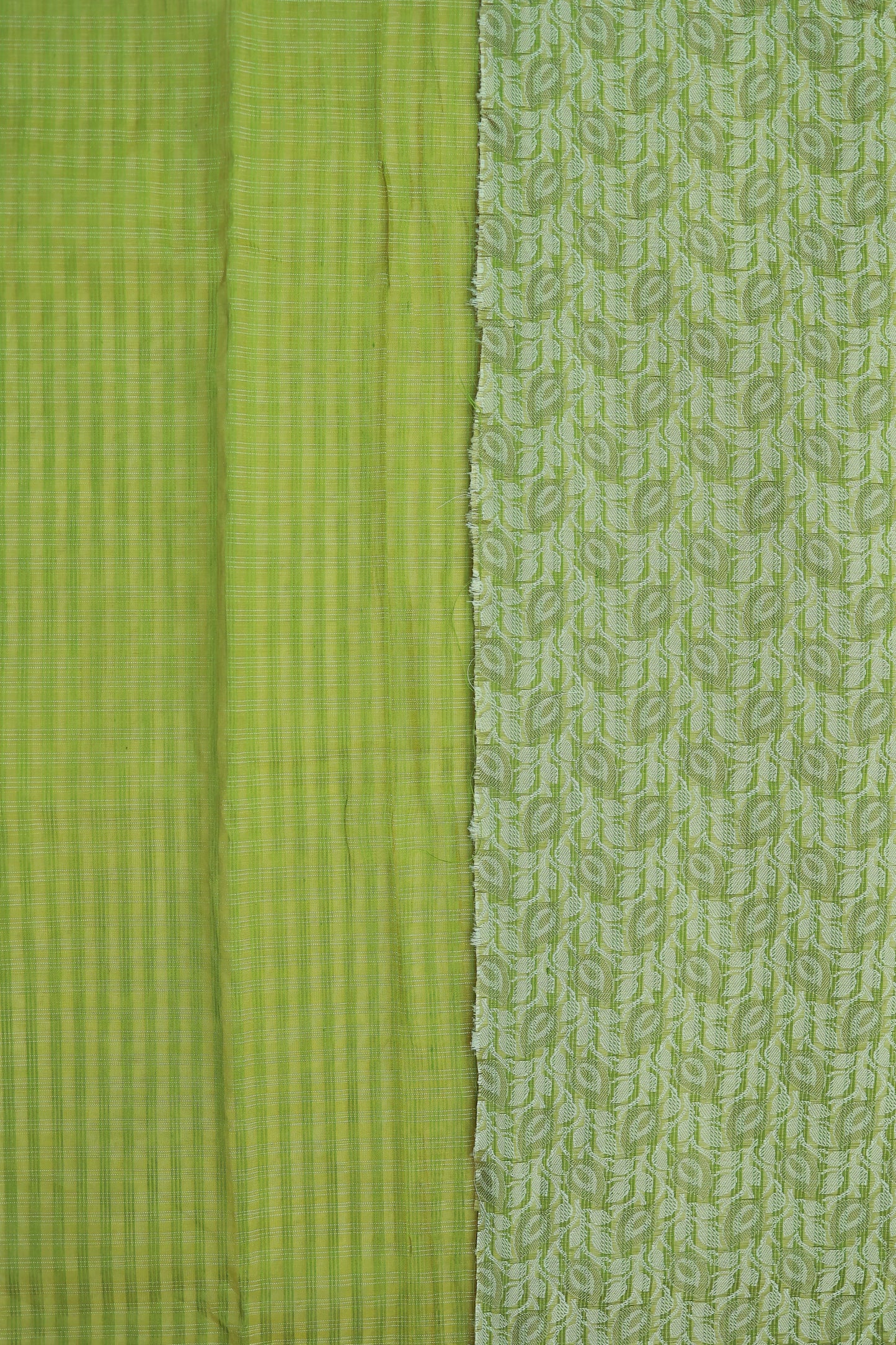 KS72 - Pale Green Fancy cotton saree