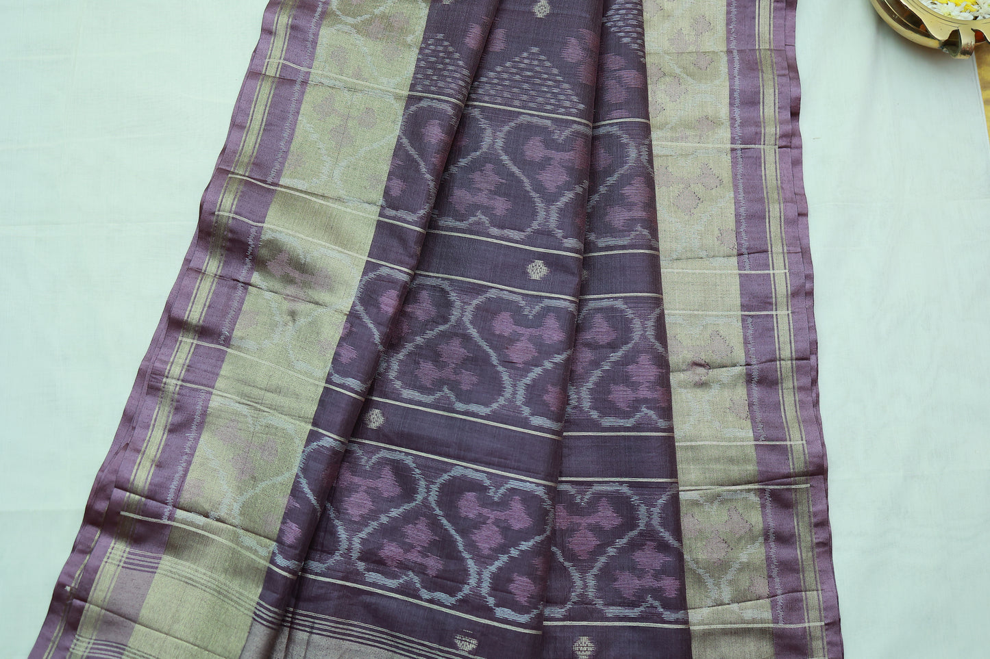 KS84 - Deep purple Semi Tussar Sarees