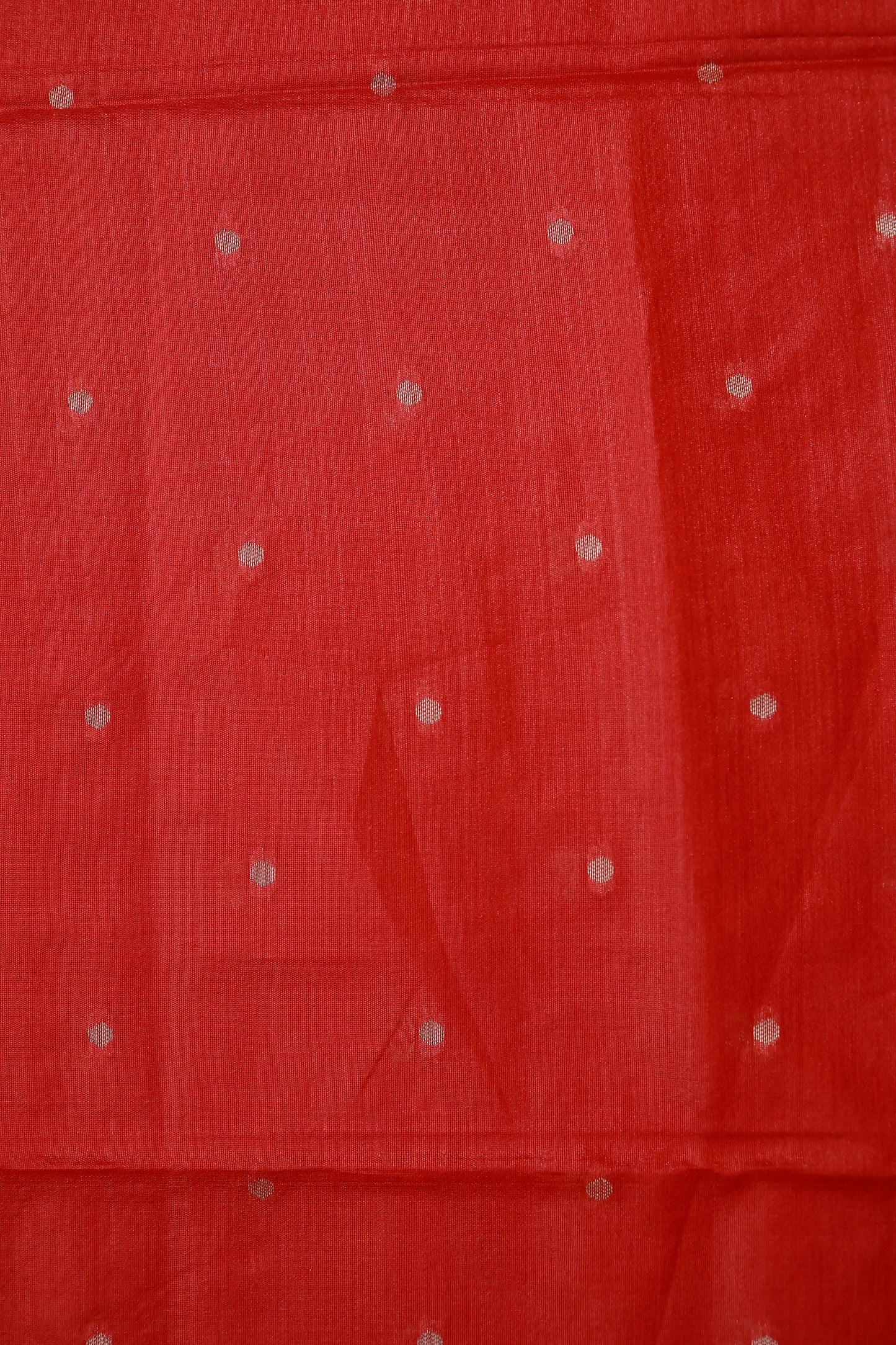 KS71 - Red Silk Cotton Saree with Colorful Floral and Parrot Motifs