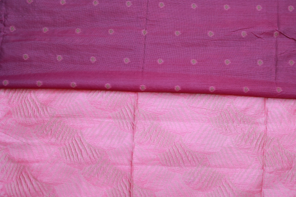 KS86 - Rani Shobhika – Pink & Beige Woven Silk Saree