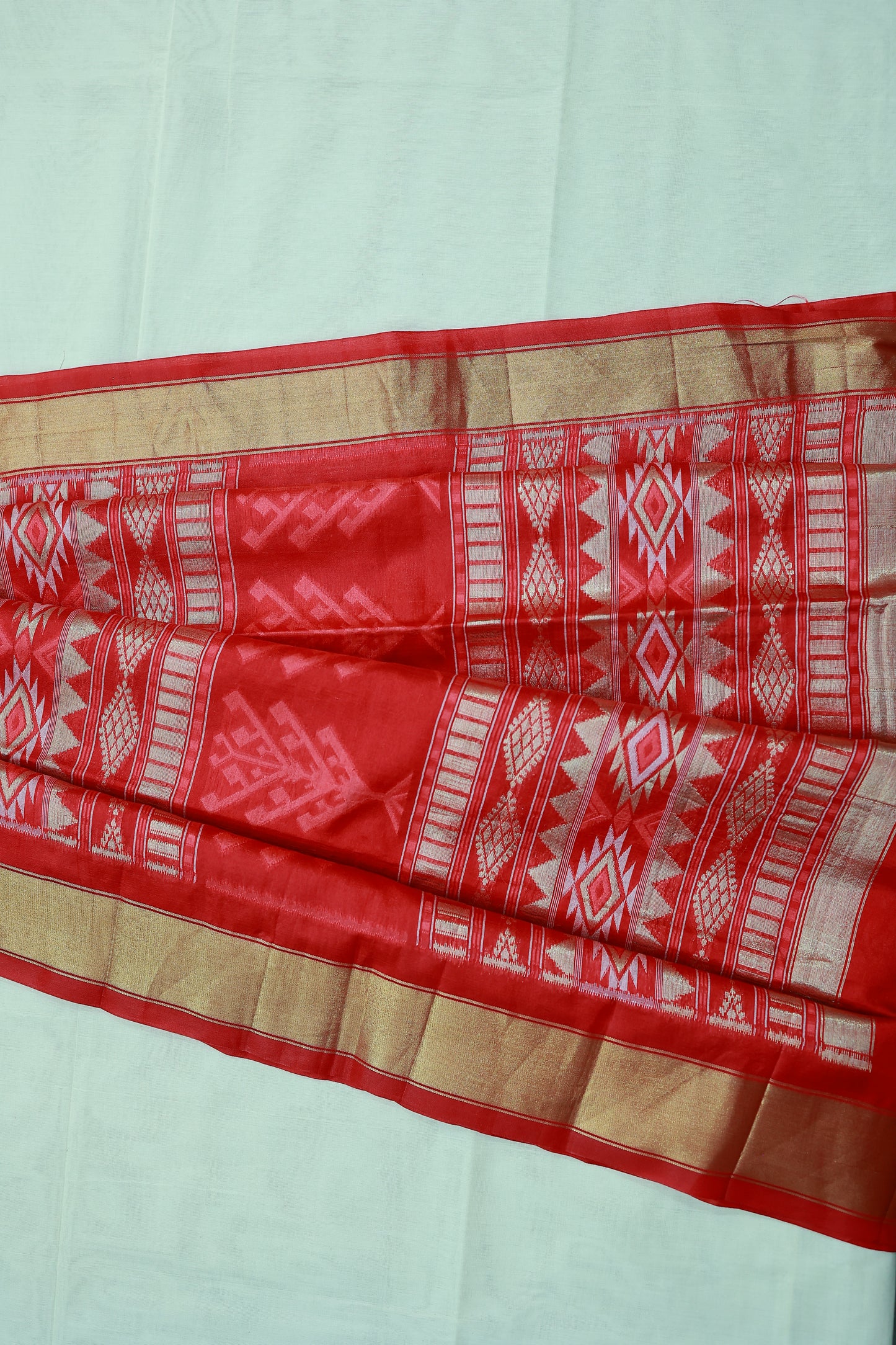 KS85 - Pinkish red with chilli red pallu Semi Tussar Sarees