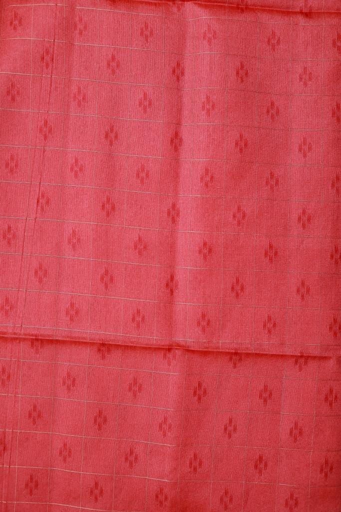 KS85 - Pinkish red with chilli red pallu Semi Tussar Sarees