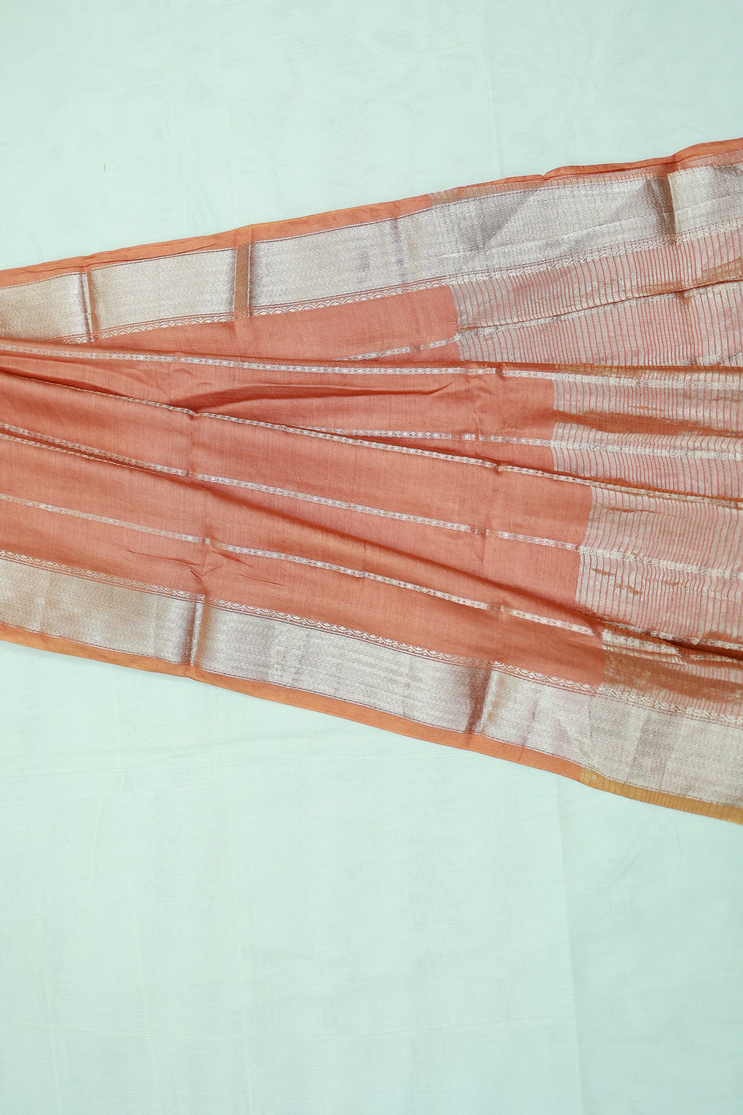 KS97 - Soft silk textured rust brown saree