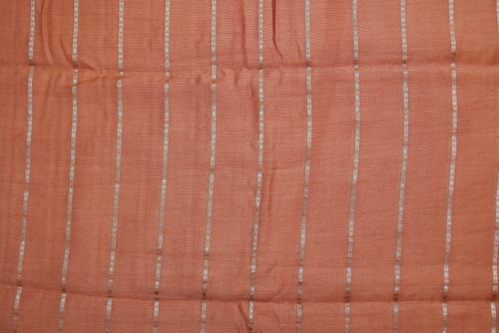 KS97 - Soft silk textured rust brown saree