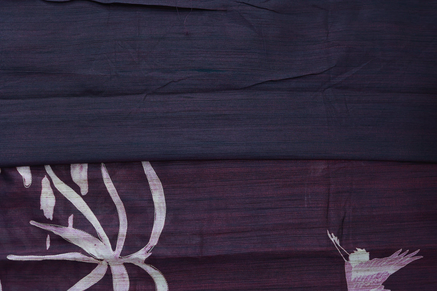 KS98 - Deep purple handwoven linen silk cotton blended saree