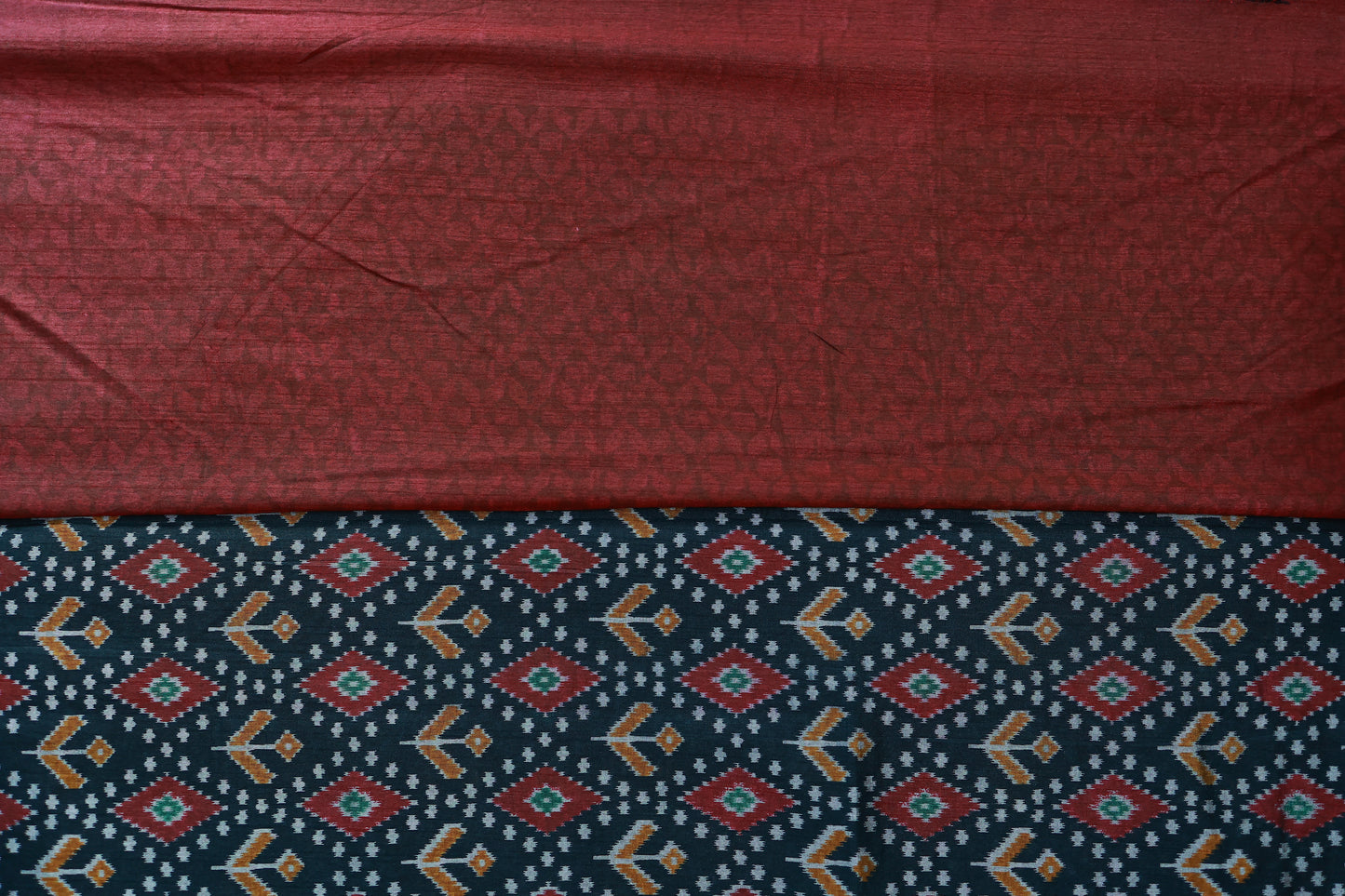 KS56 - Deep blue base multicolor saree