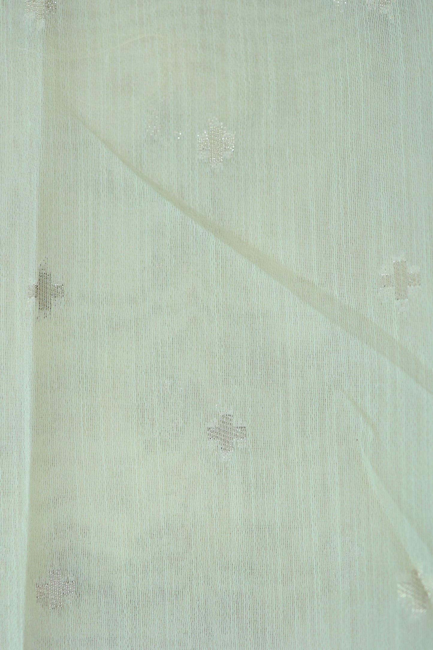 KS50 - Cream white silk blended saree