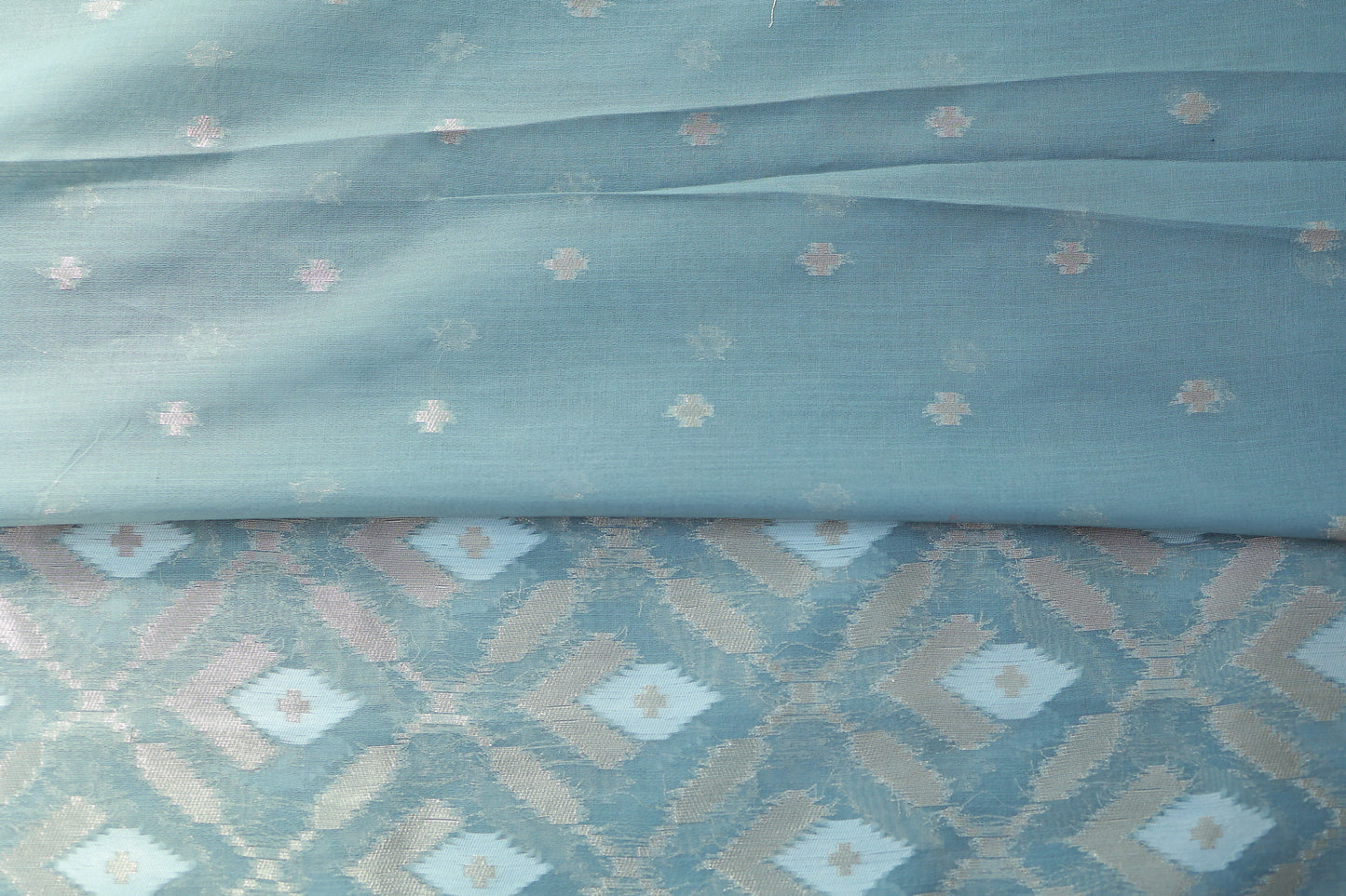 KS49 - Grayish blue silk blended saree