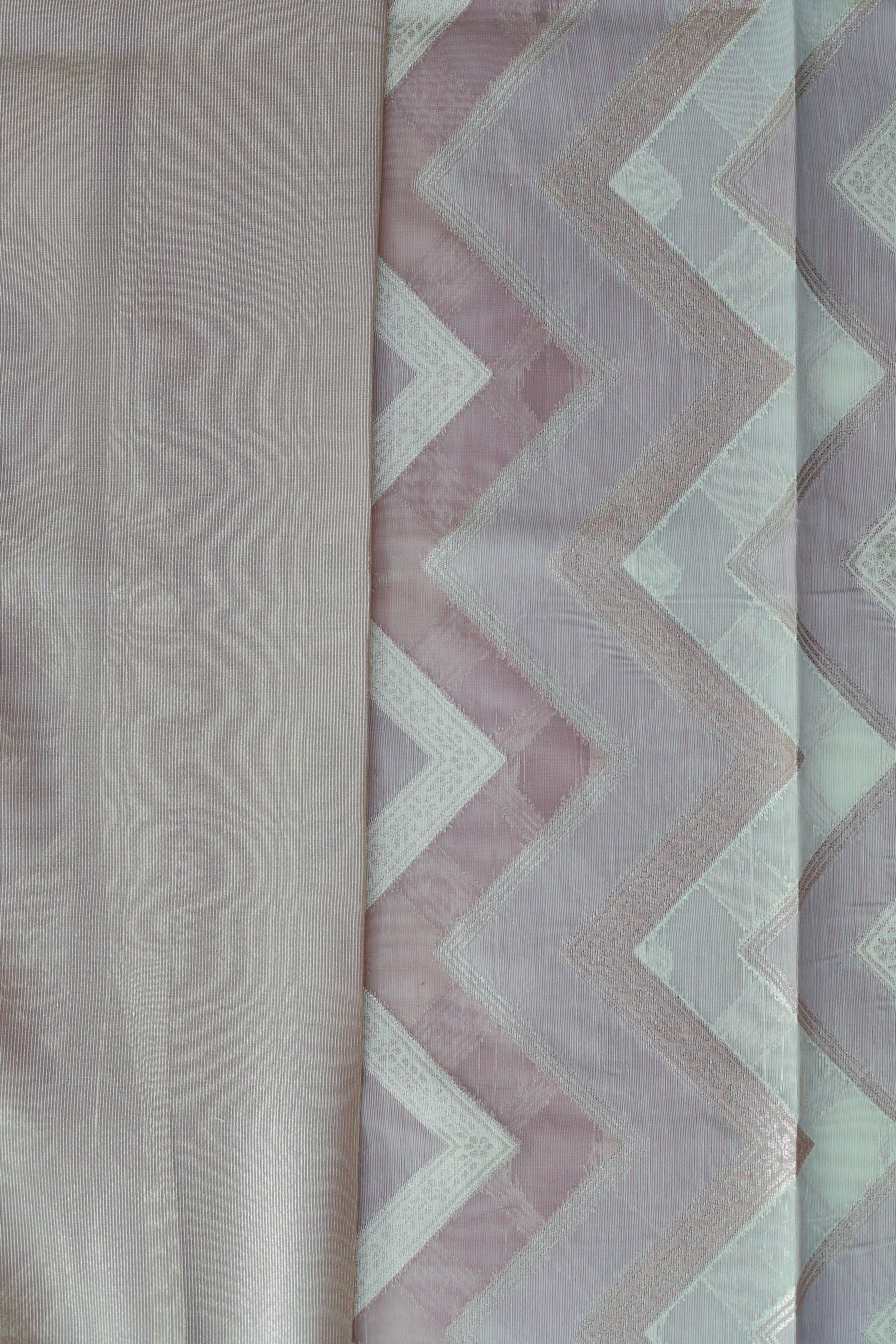 KS46 - Onion Pink and White textured silk blended saree