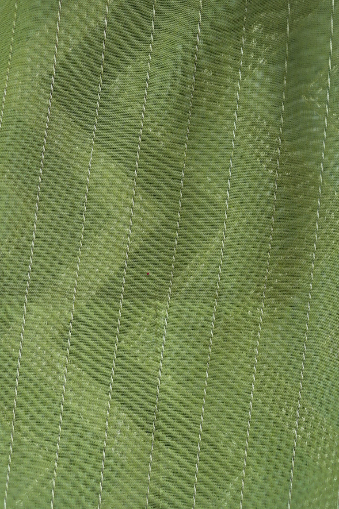 KS45 - Moss Green and White textured silk blended saree
