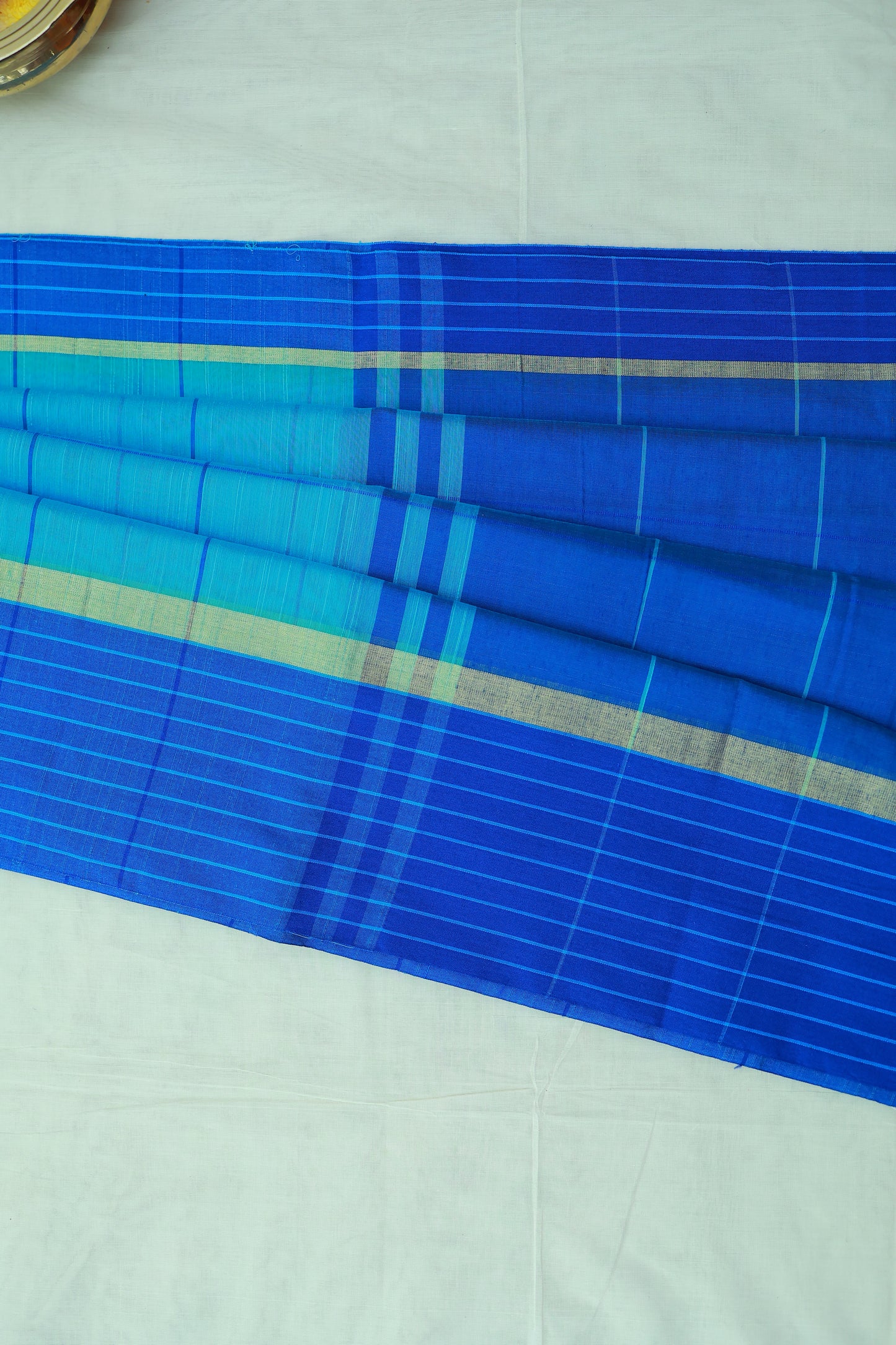 KS51 - Cobalt and Royal blue silk blended cotton