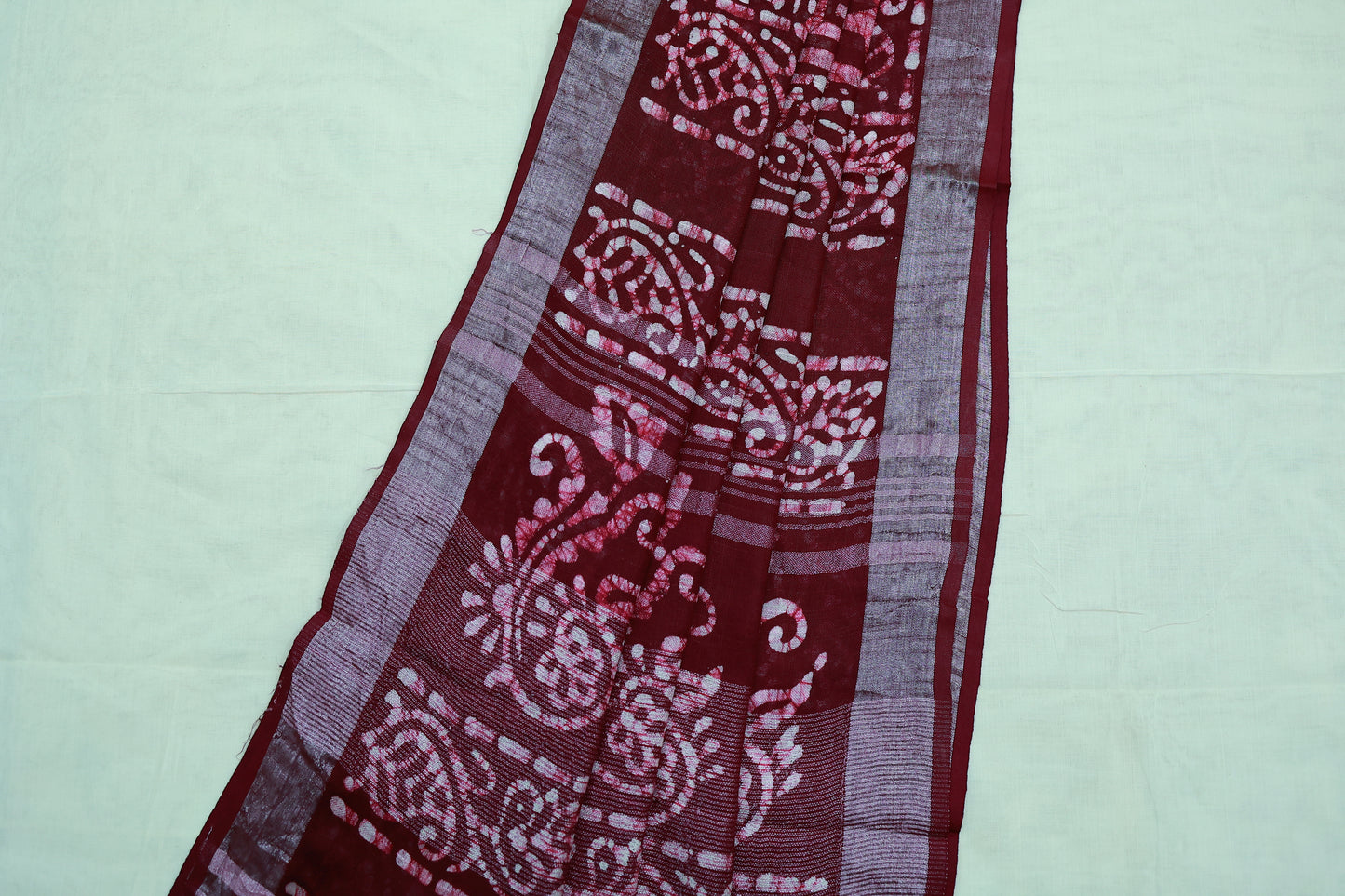 KS22 - Maroon Shibori Handcrafted Cotton Saree