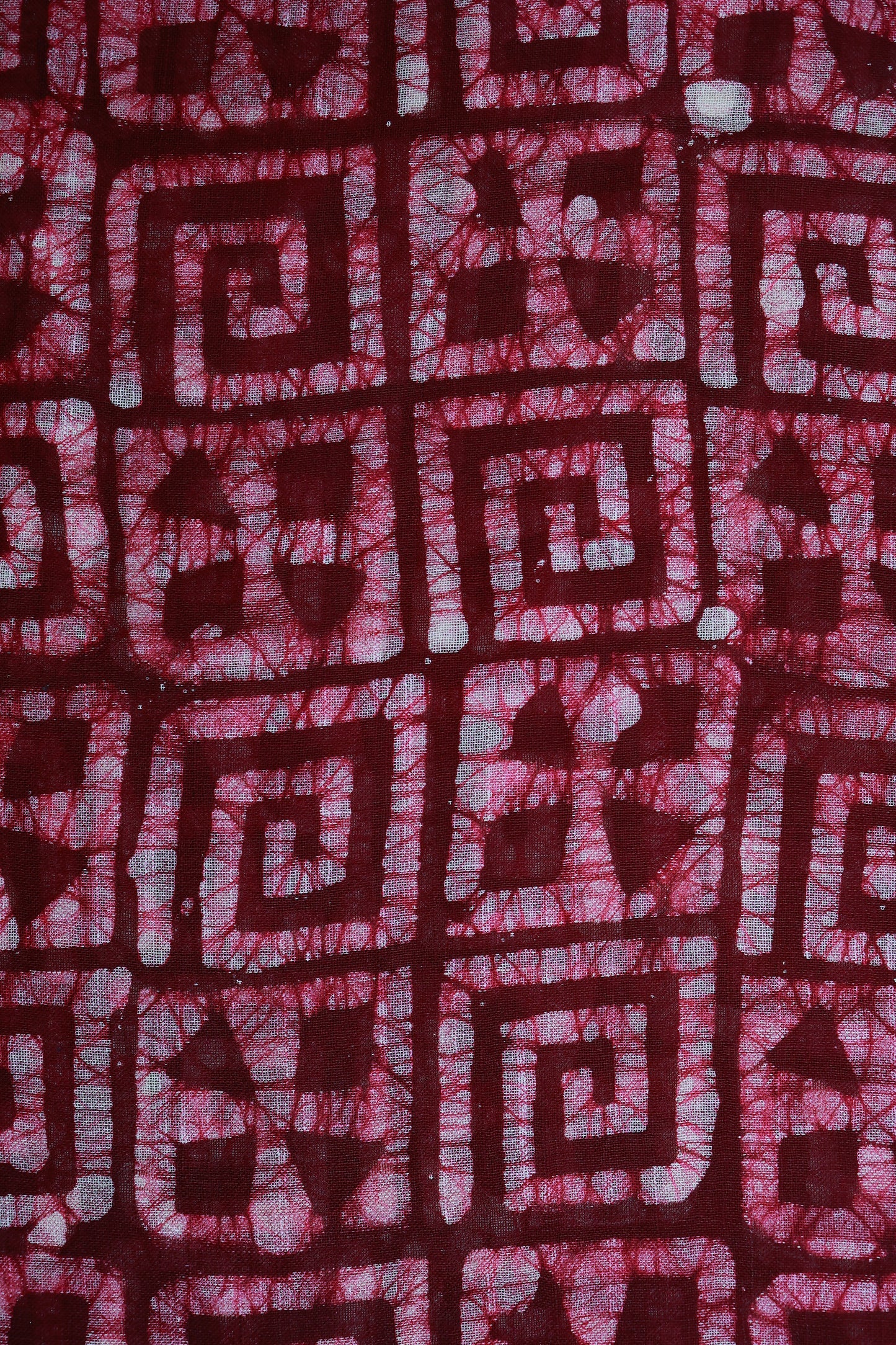 KS22 - Maroon Shibori Handcrafted Cotton Saree