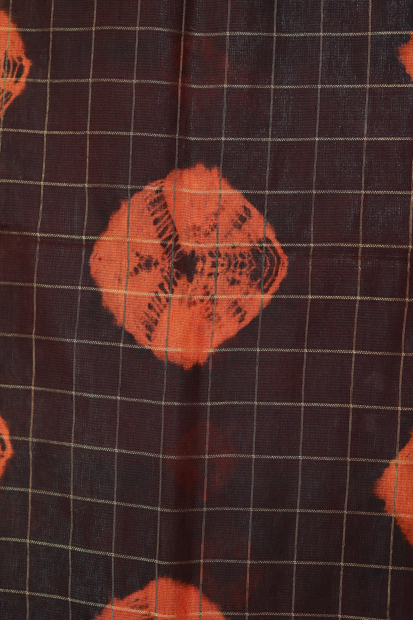 KS29 - Elegant Handwoven dark brown Linen Saree