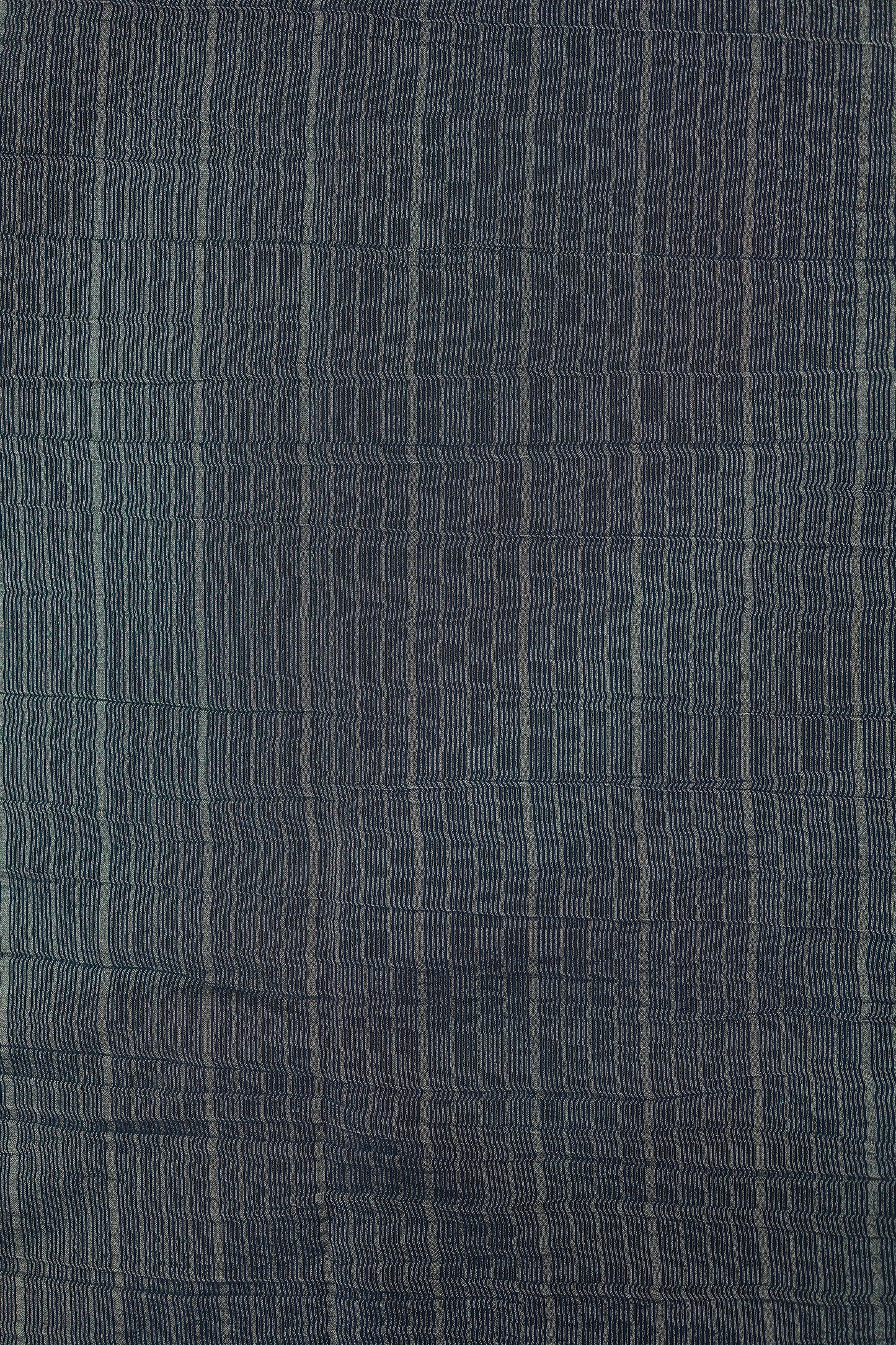 KS103 - Midnight Blue Semi-Crepe Zari Saree