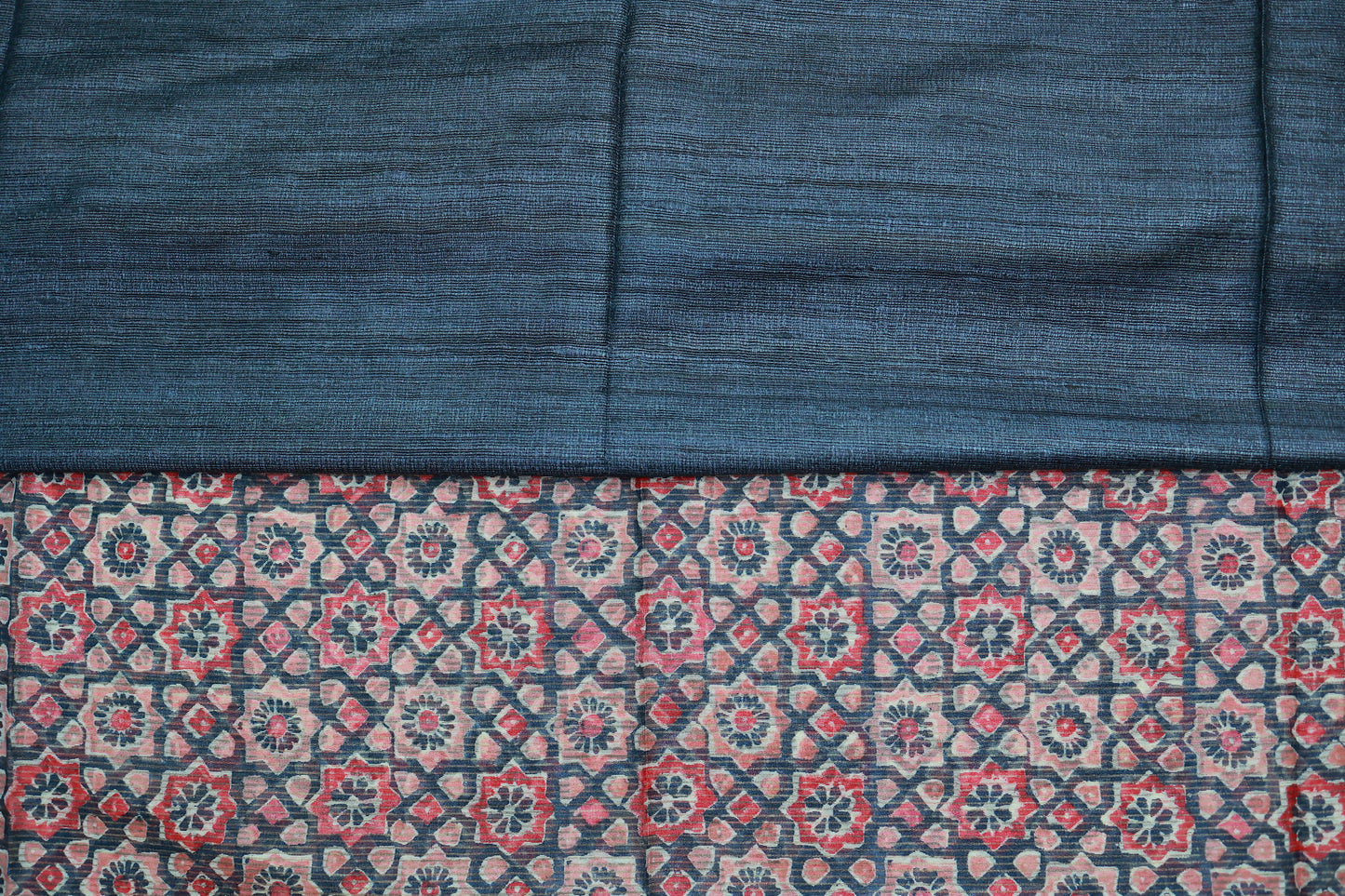 KS110 - Deep blue multicolor Tussar Sarees