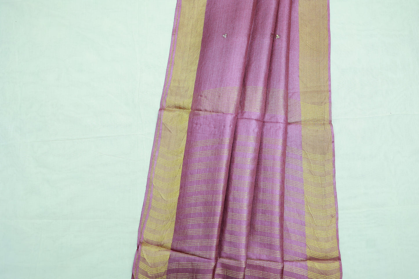 KS109 - Lavender shade with golden border Tussar Saree