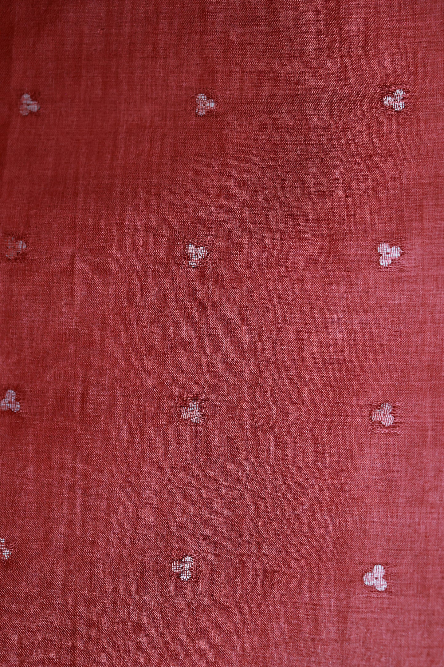 KS108 - Rustic red Tussar Saree with mild threadwork