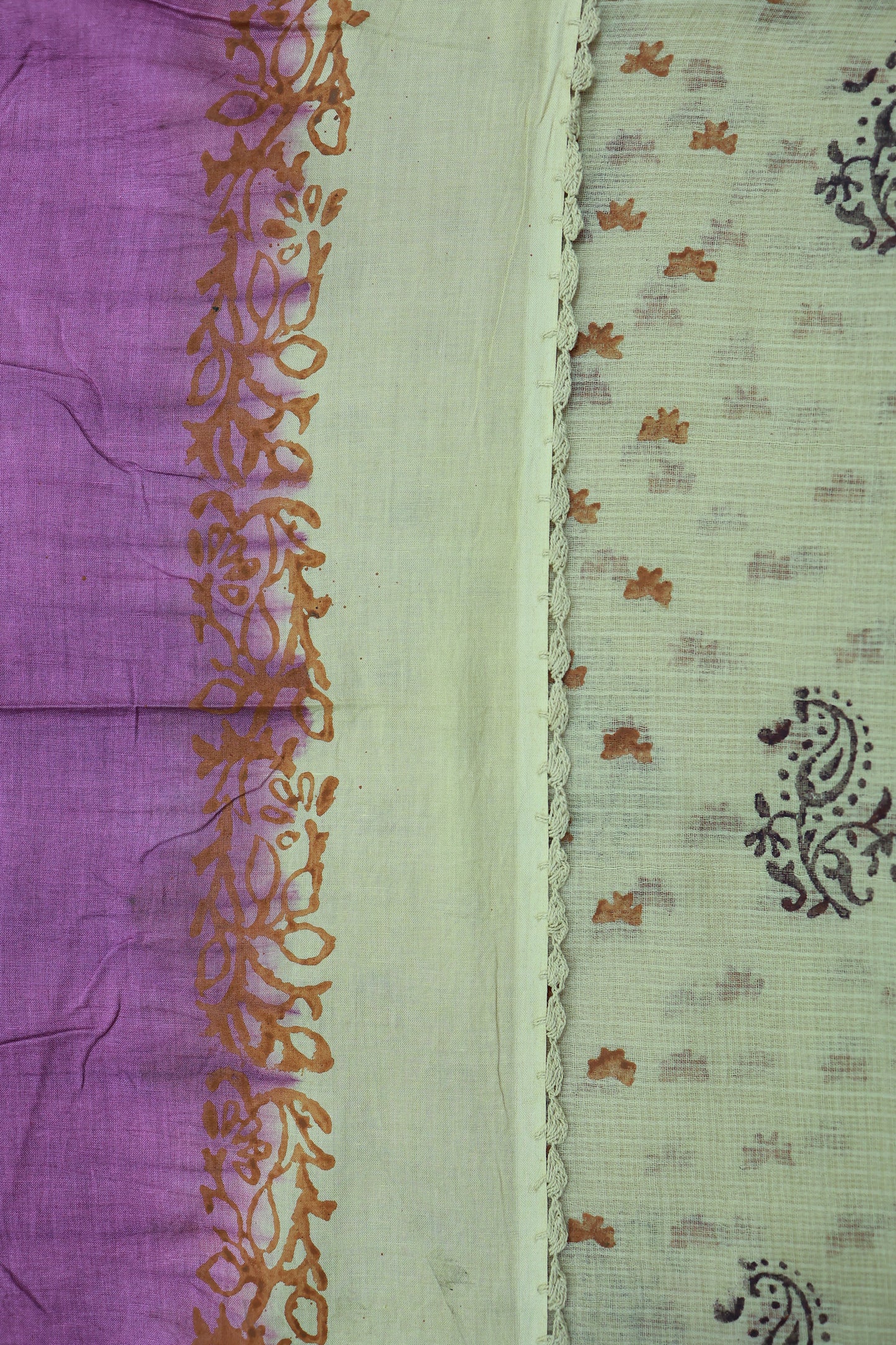 KS106 - Handwoven patchwork crochet saree
