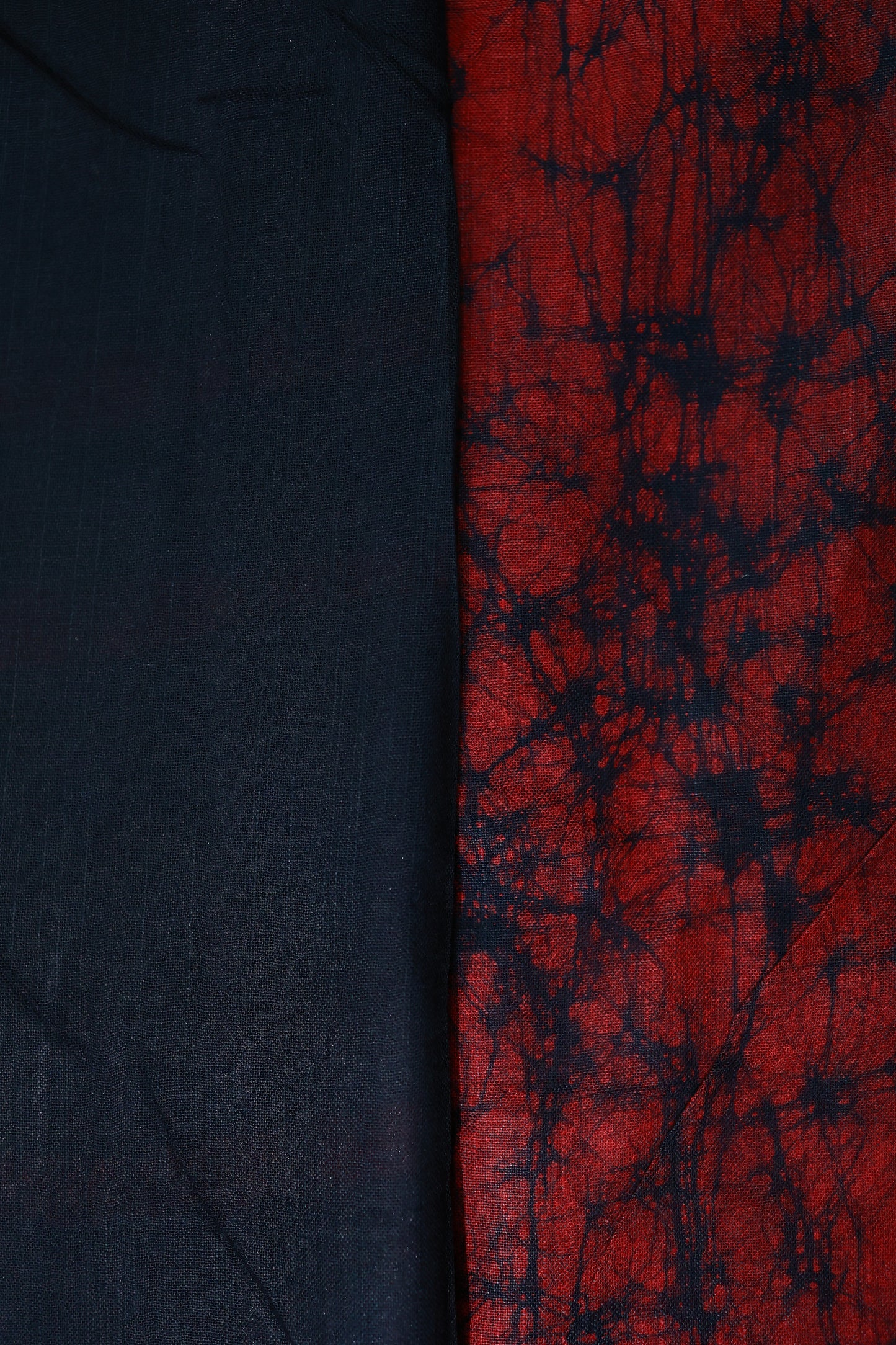 KS104 - Crimson Eclipse Shibori Cotton Saree