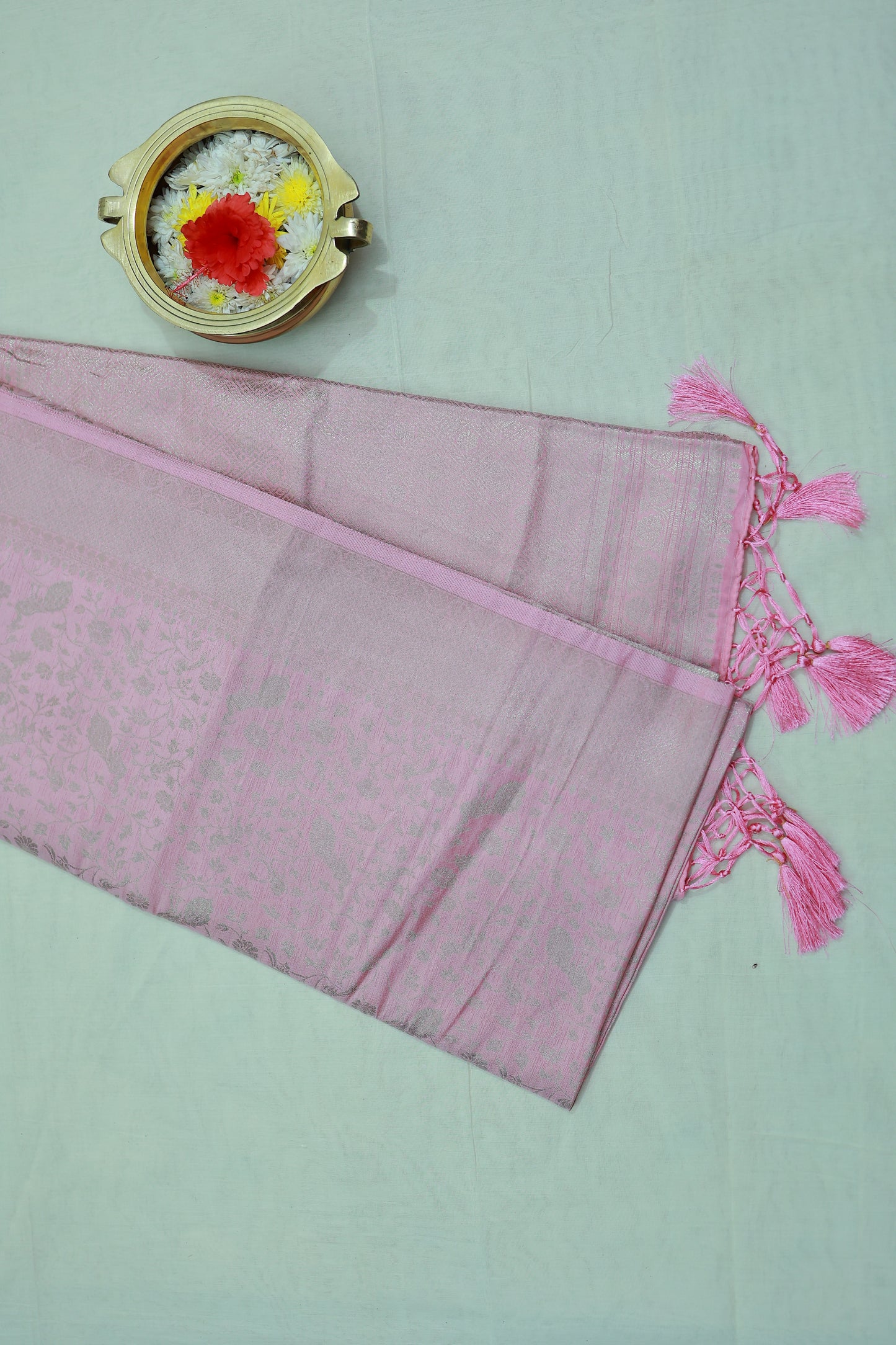 KS21 - Soft Pink Banarasi Silk Saree