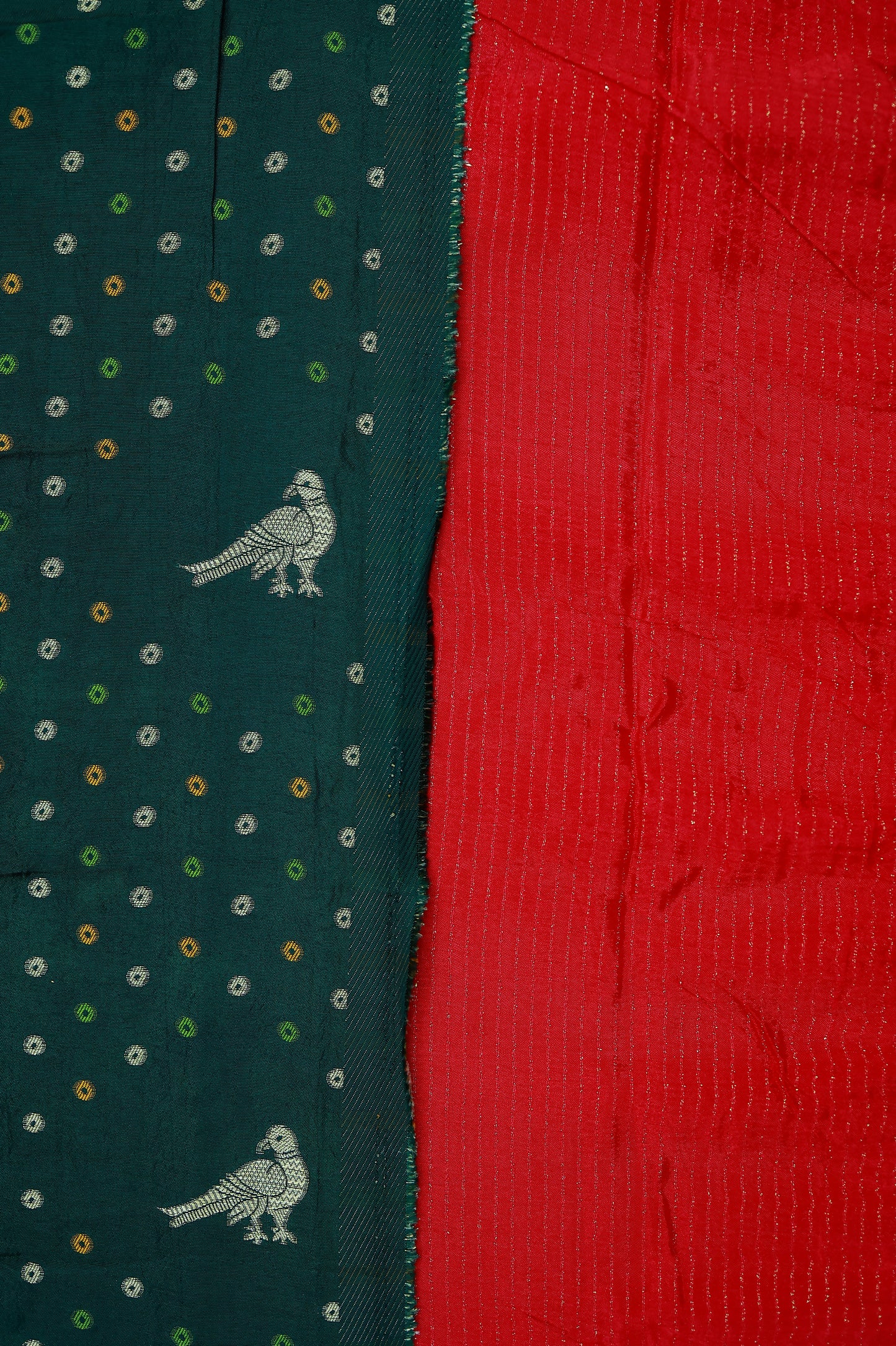 KS20 Red Banarasi Saree with Silver Zari Border