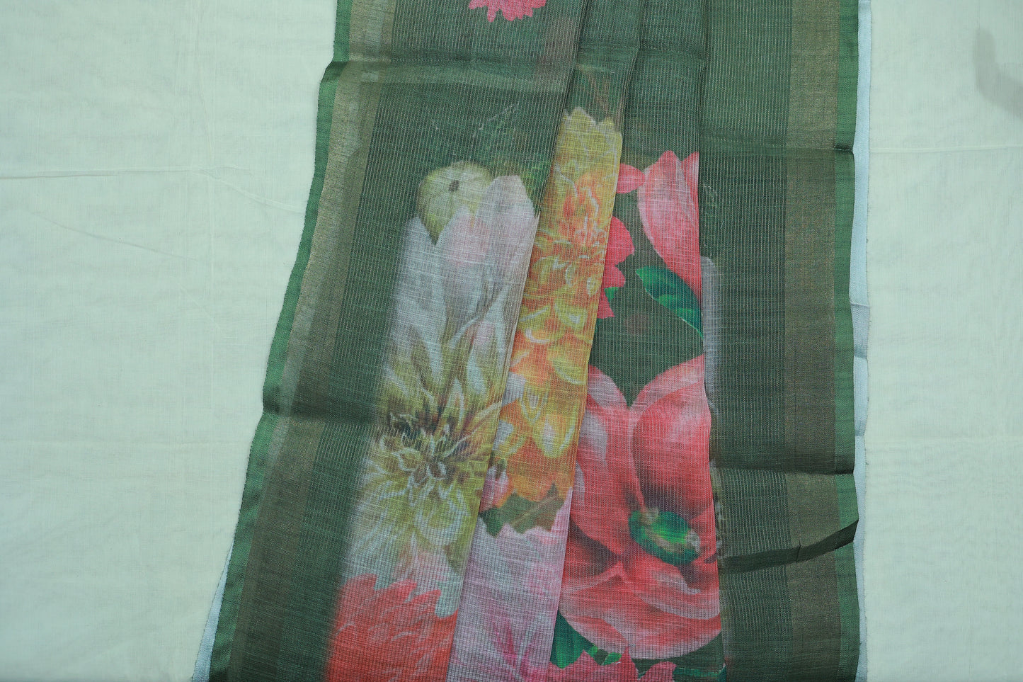 KS12 -Elegant Handwoven Linen Saree