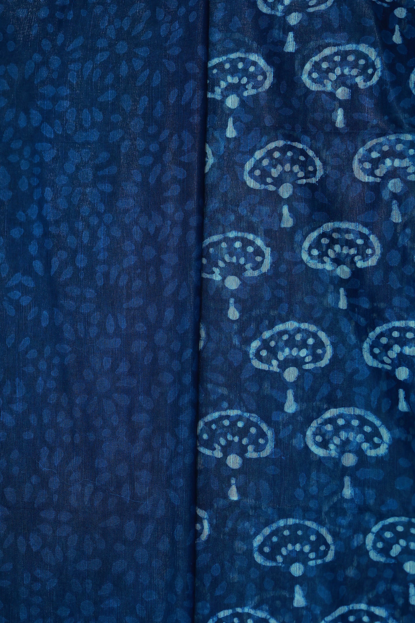 KS16 - Indigo Handcrafted Dabu Print Cotton Saree
