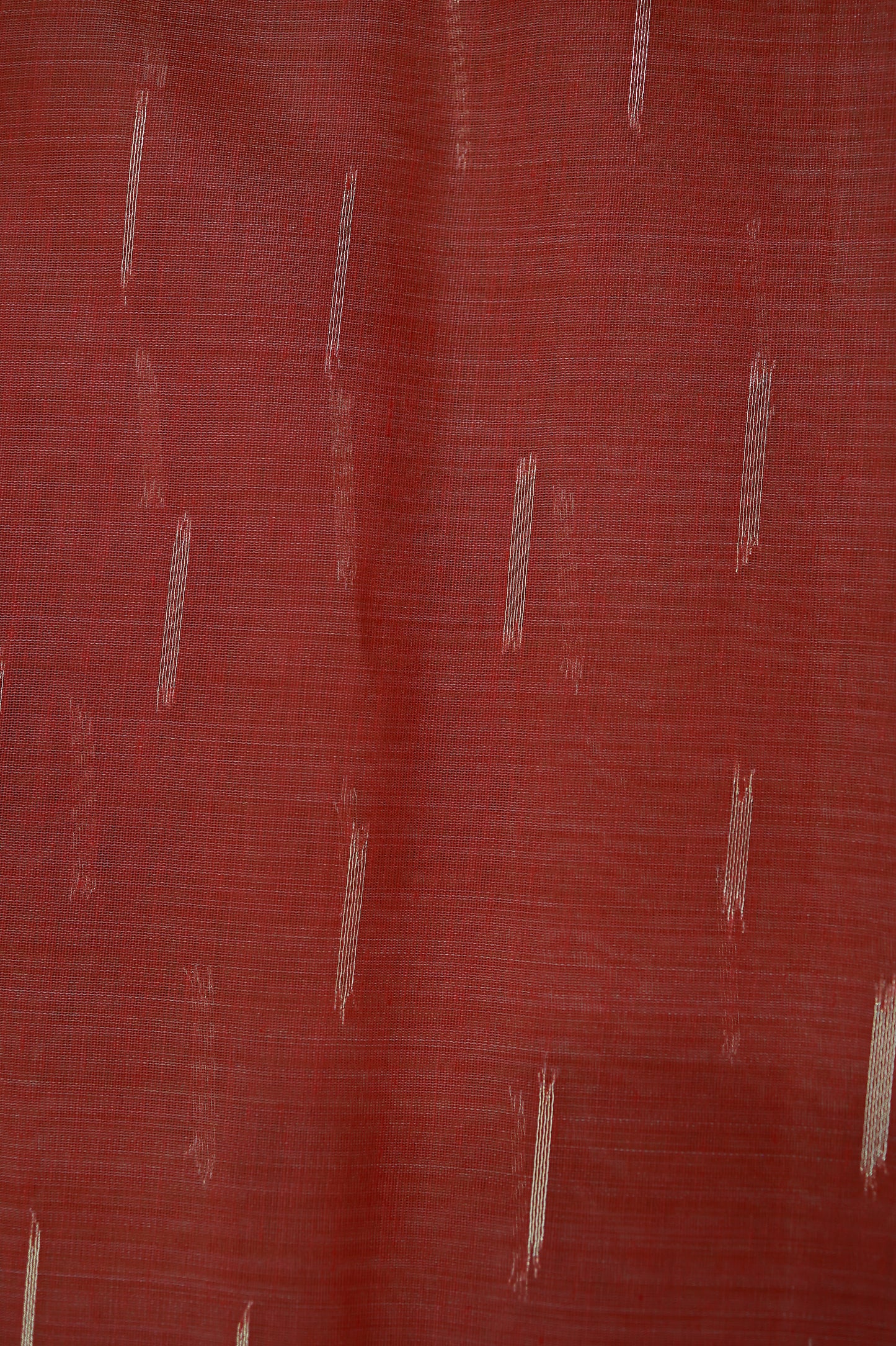 KS03 - Soft off white & Chilli red silk blended cotton saree