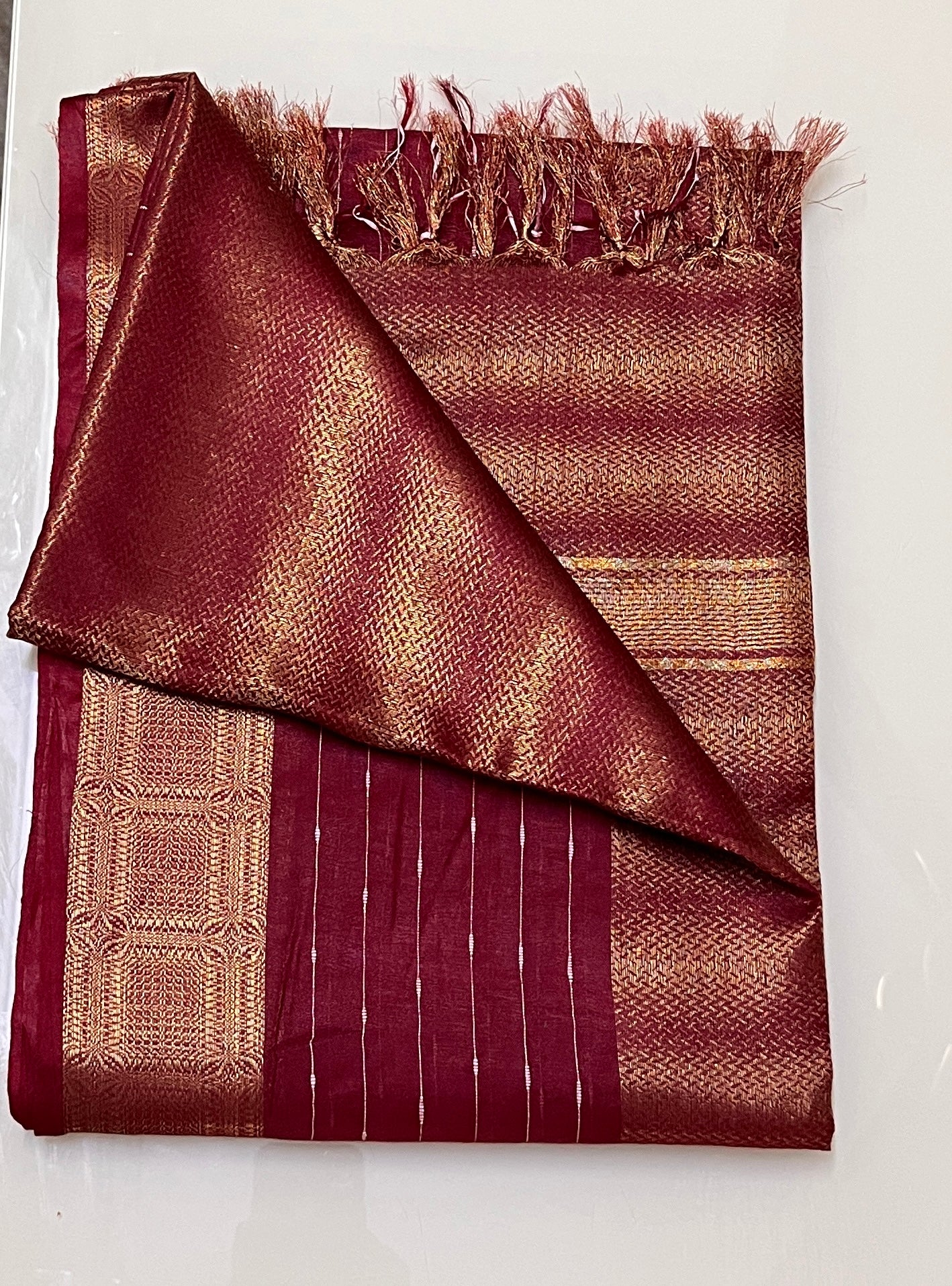 CAS183 - Maroon silk blended saree