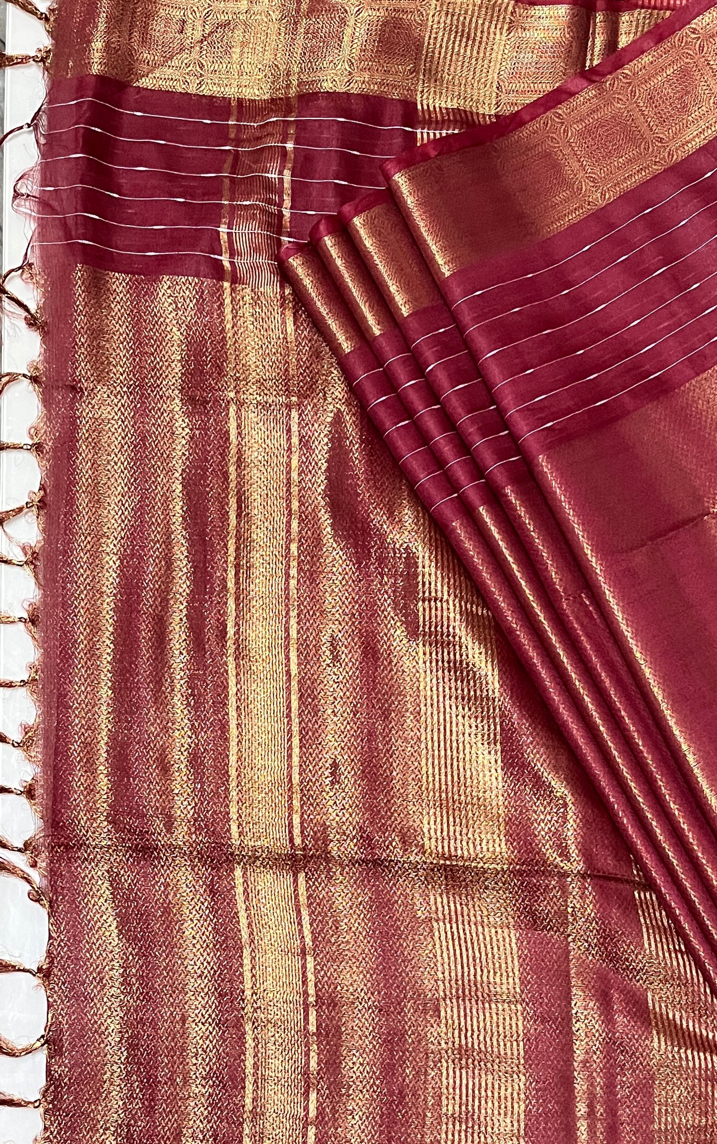 CAS183 - Maroon silk blended saree
