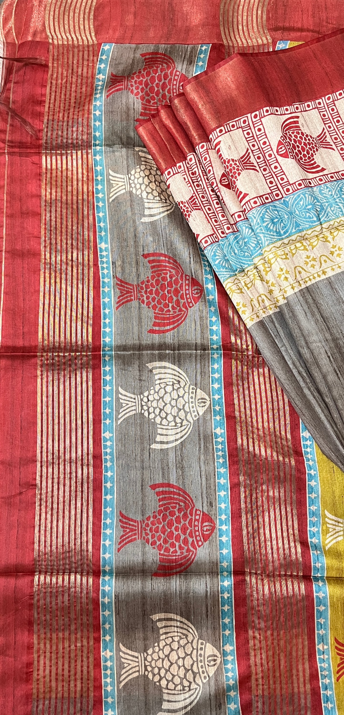 CAS205 - Brownish-grey shade South Indian silk blended saree