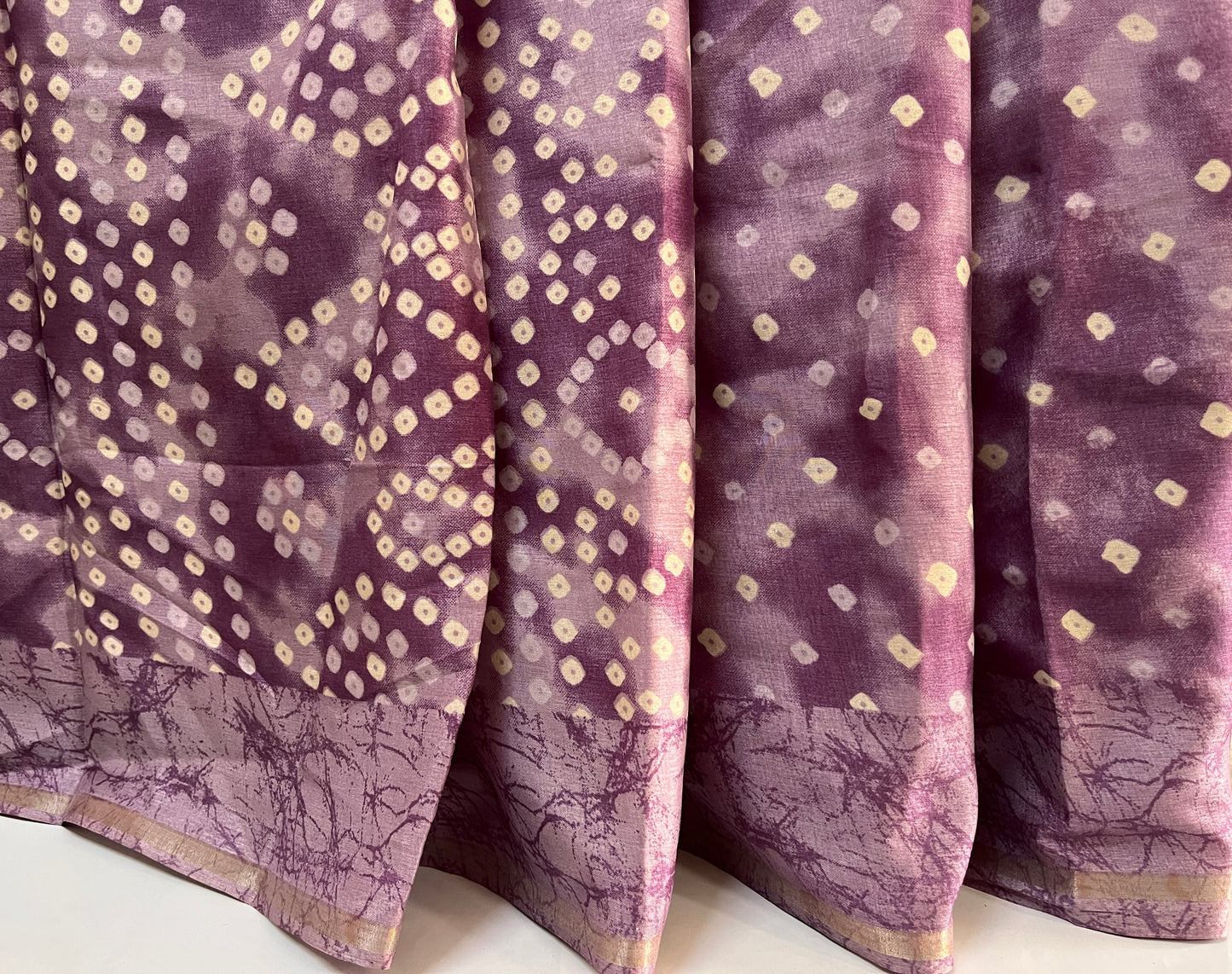 KS 135 - Purple base tie-dye-finish saree