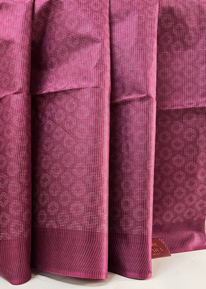 Ks 252 - Graceful Wine Pink Textured Saree with Subtle sparkle