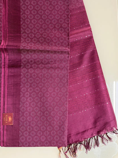 Ks 252 - Graceful Wine Pink Textured Saree with Subtle sparkle