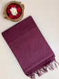 Ks 252 - Graceful Wine Pink Textured Saree with Subtle sparkle