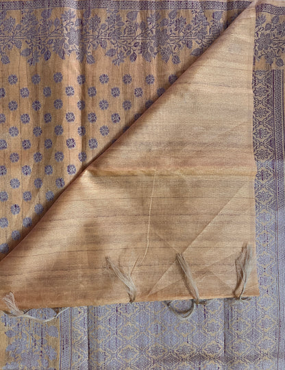 Ks 216 - Elegant Mustard Saree with Classic Polka Butti & Woven Border