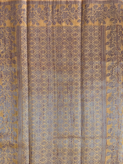 Ks 216 - Elegant Mustard Saree with Classic Polka Butti & Woven Border