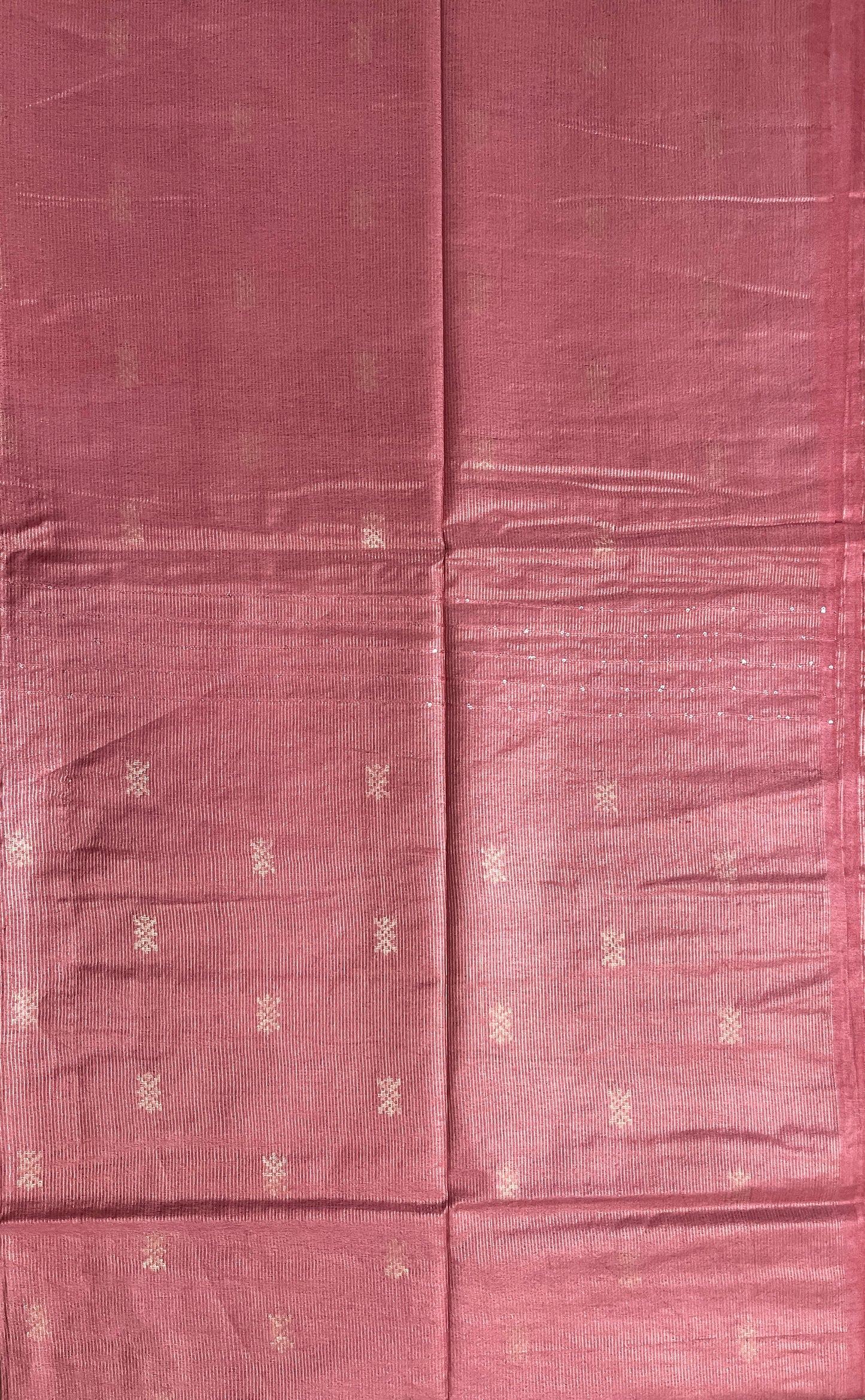 Ks 225 - Elegant Rose Pink Textured Saree with Subtle Motifs