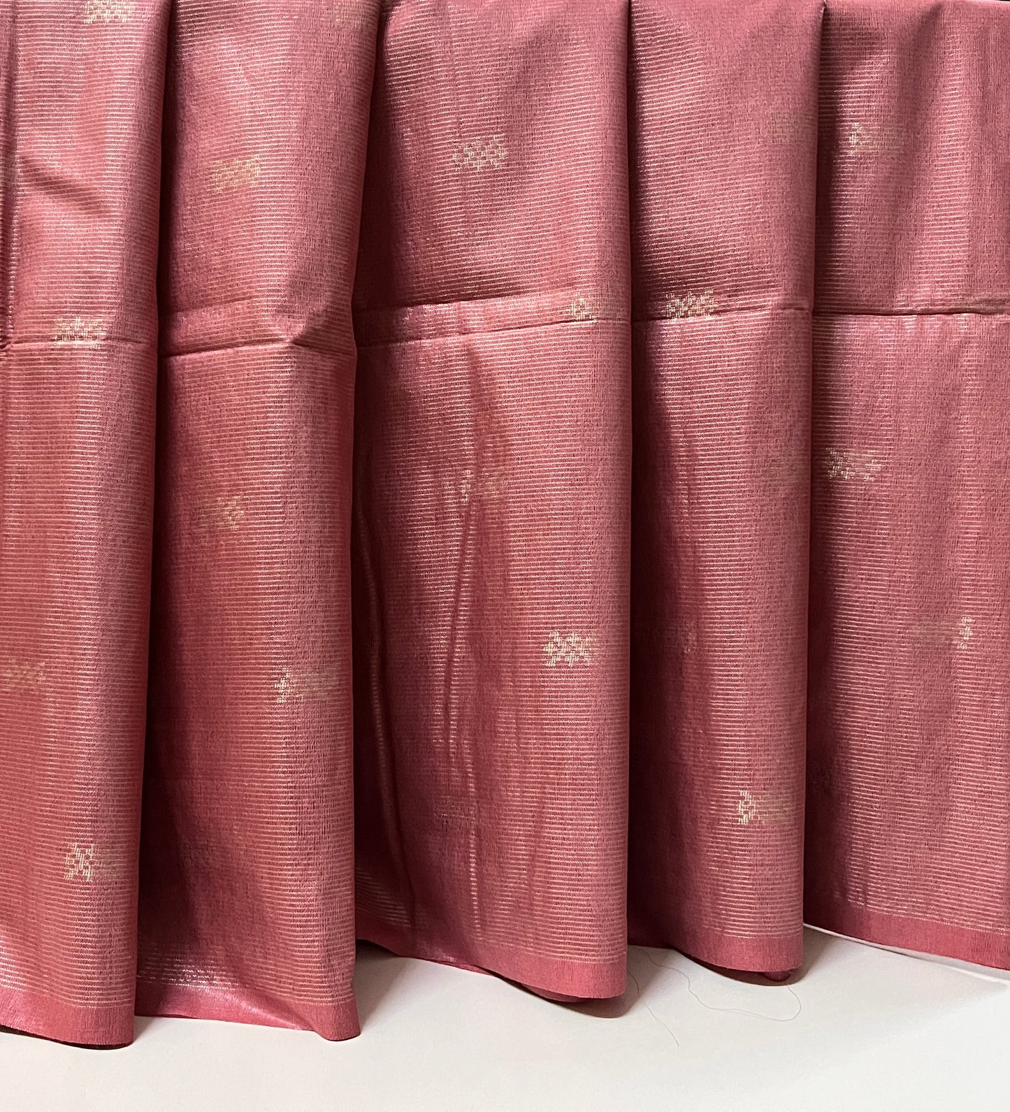 Ks 225 - Elegant Rose Pink Textured Saree with Subtle Motifs
