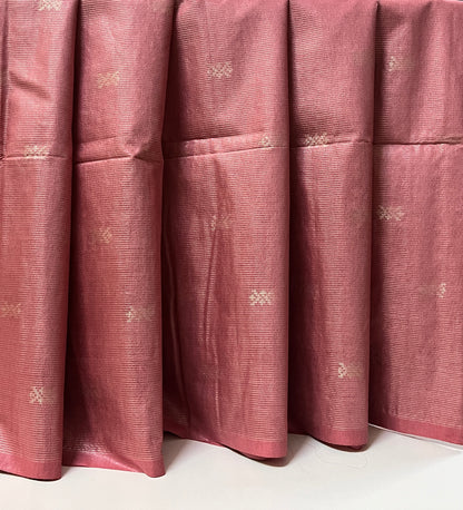 Ks 225 - Elegant Rose Pink Textured Saree with Subtle Motifs