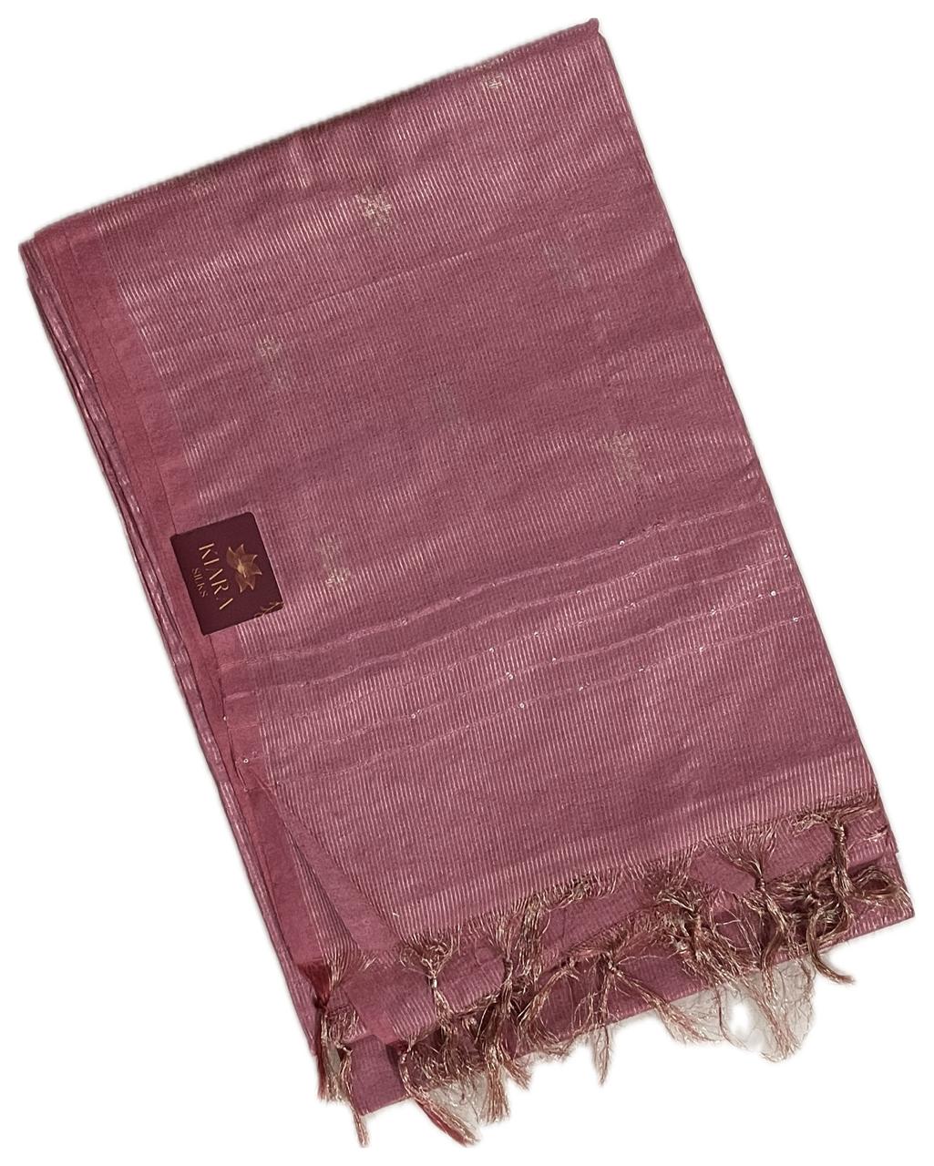 Ks 225 - Elegant Rose Pink Textured Saree with Subtle Motifs