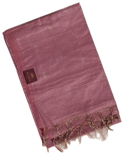 Ks 225 - Elegant Rose Pink Textured Saree with Subtle Motifs