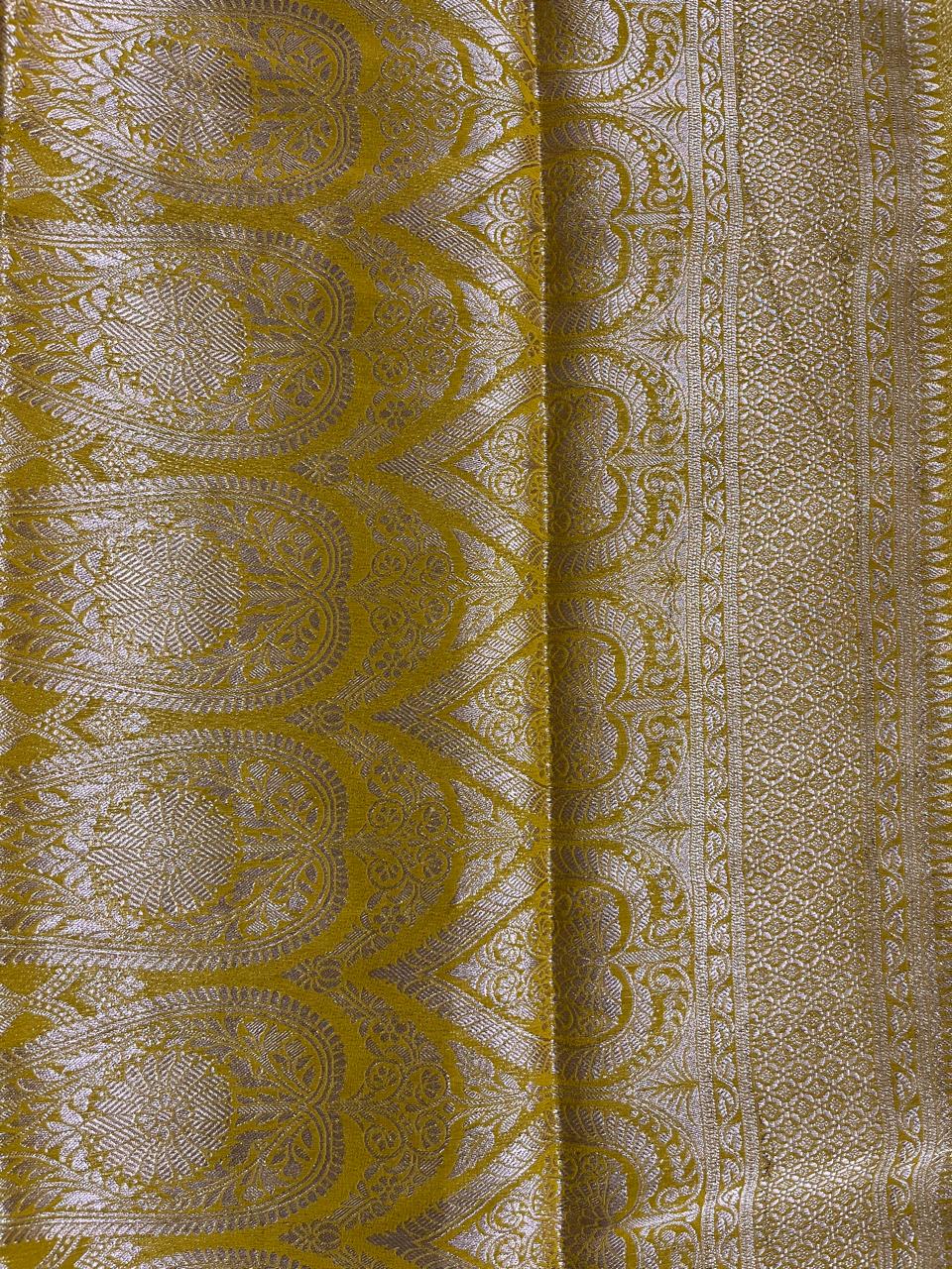 Ks 199 - Mustard Yellow Zari Border Saree