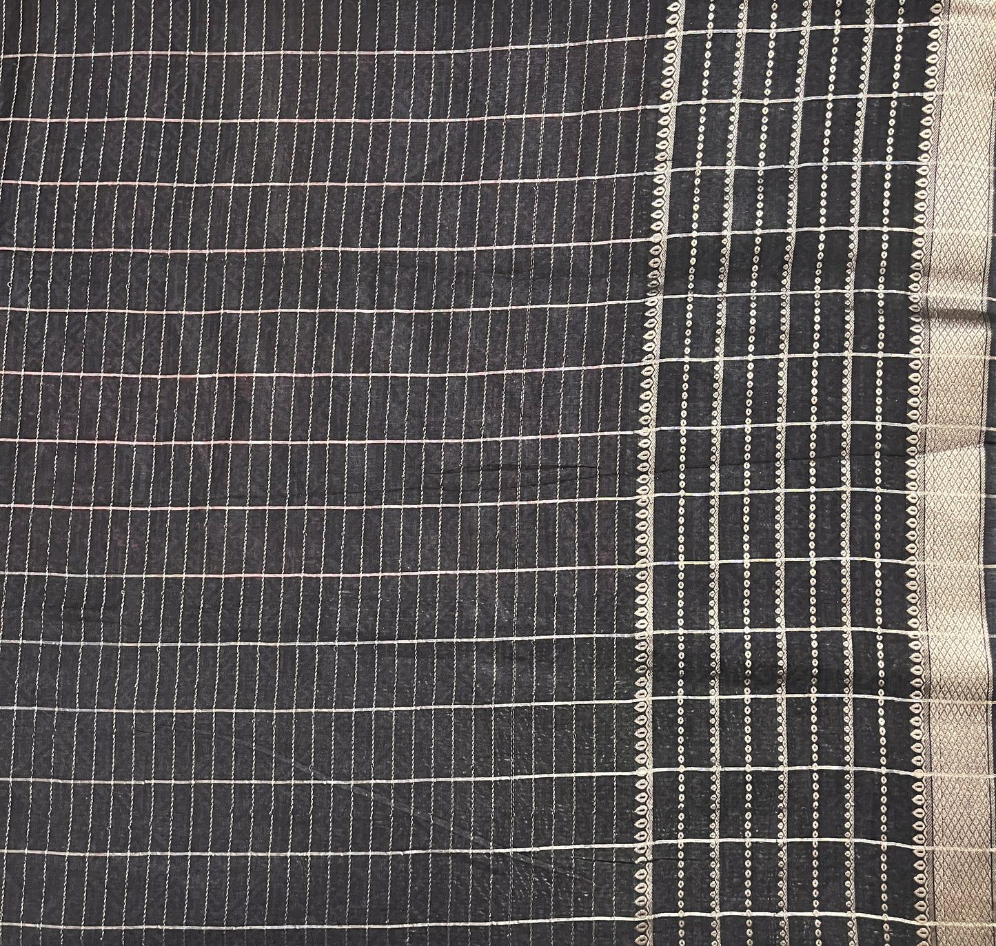 Ks 185 - Pink Printed Saree with Elegant Black Border