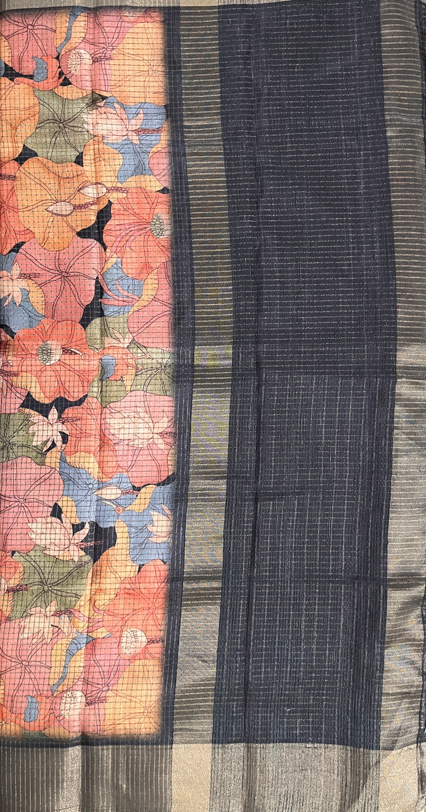 KS 139 - Elegant Black Floral Designer Saree